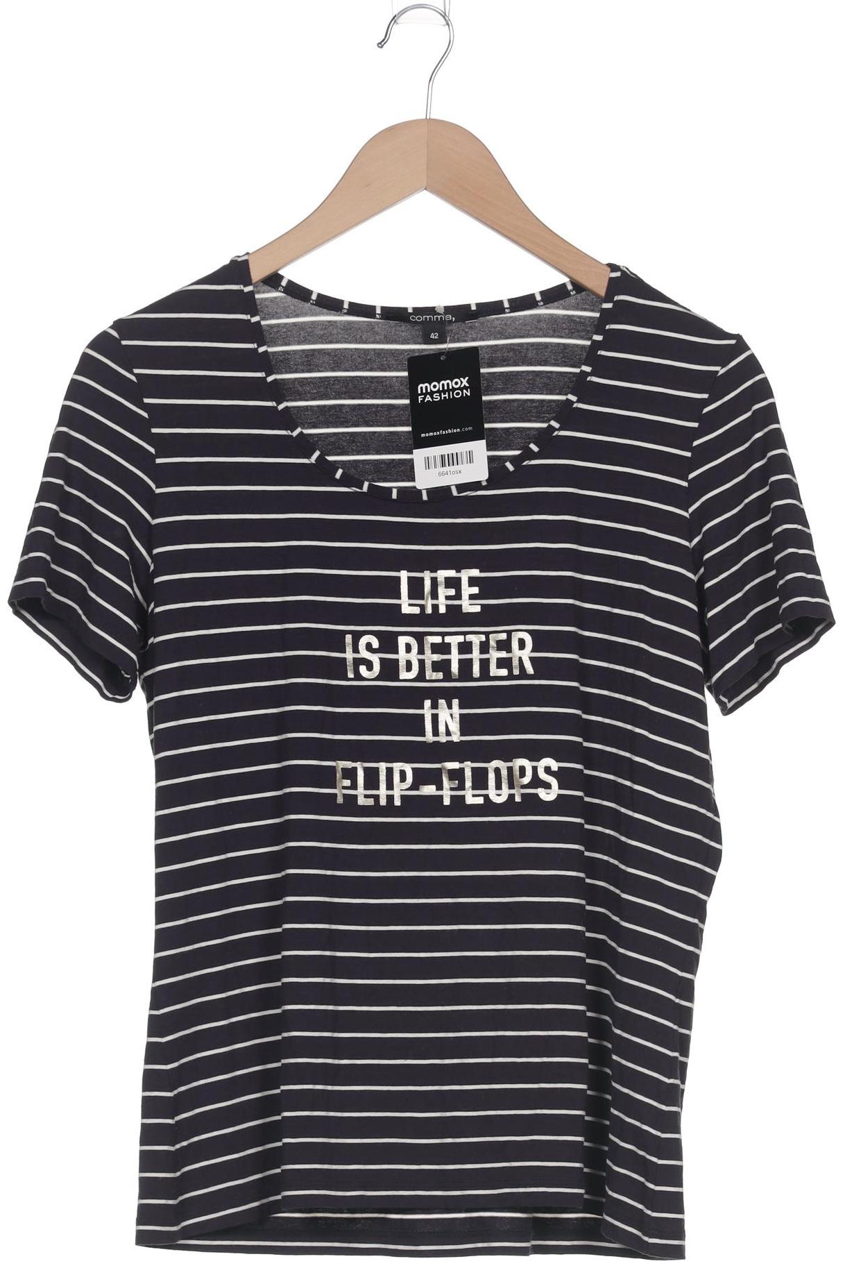 

Comma Damen T-Shirt, marineblau, Gr. 42