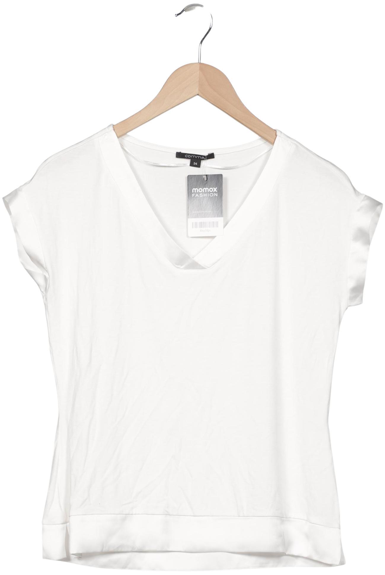 

Comma Damen T-Shirt, weiß, Gr. 34