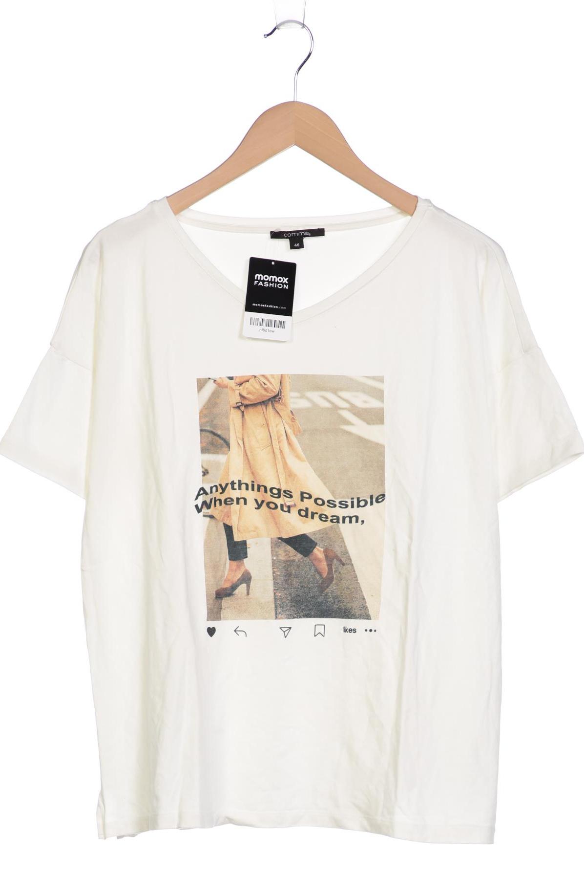 

Comma Damen T-Shirt, weiß, Gr. 46