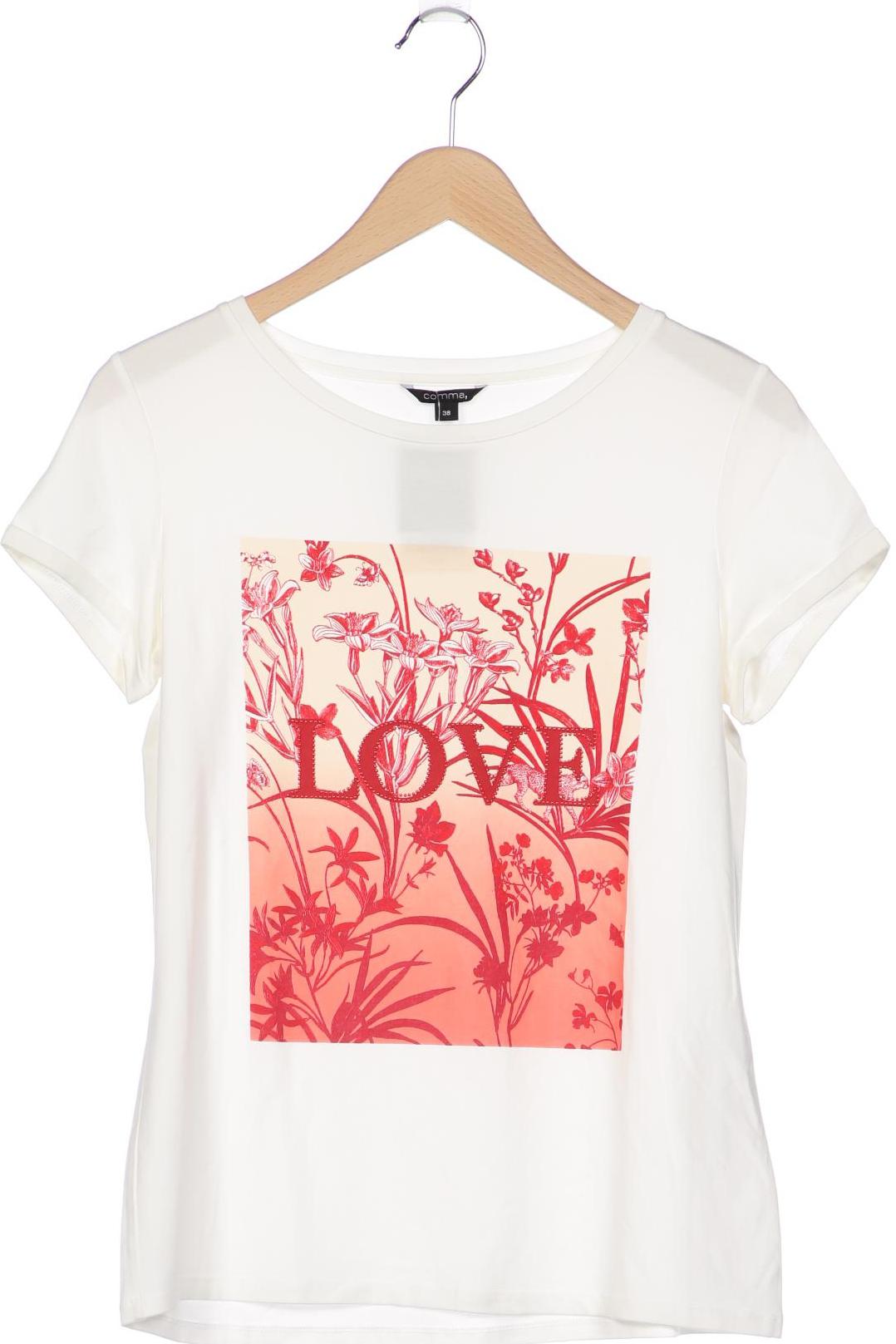 

Comma Damen T-Shirt, weiß, Gr. 38