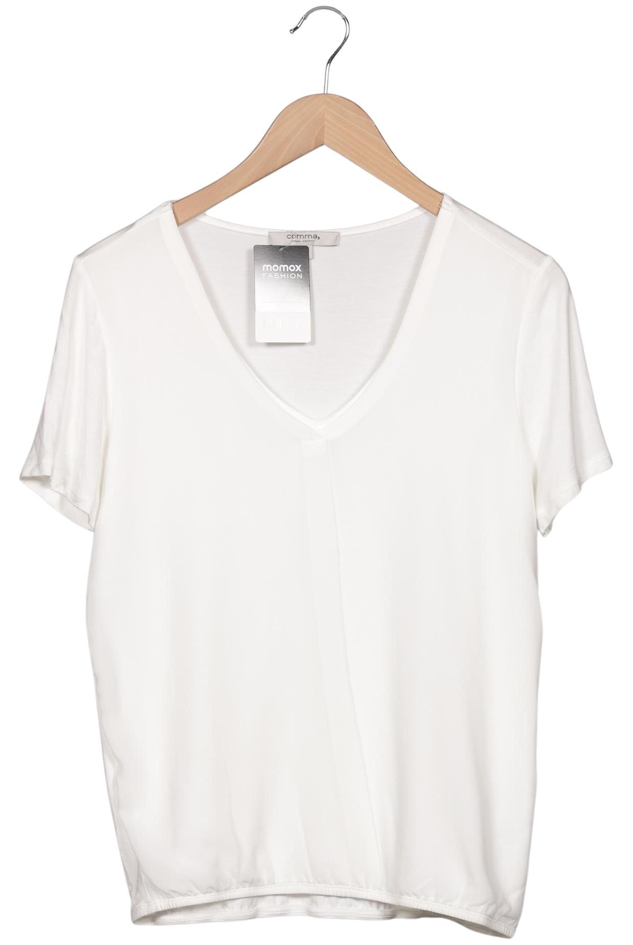 

Comma Damen T-Shirt, weiß, Gr. 36
