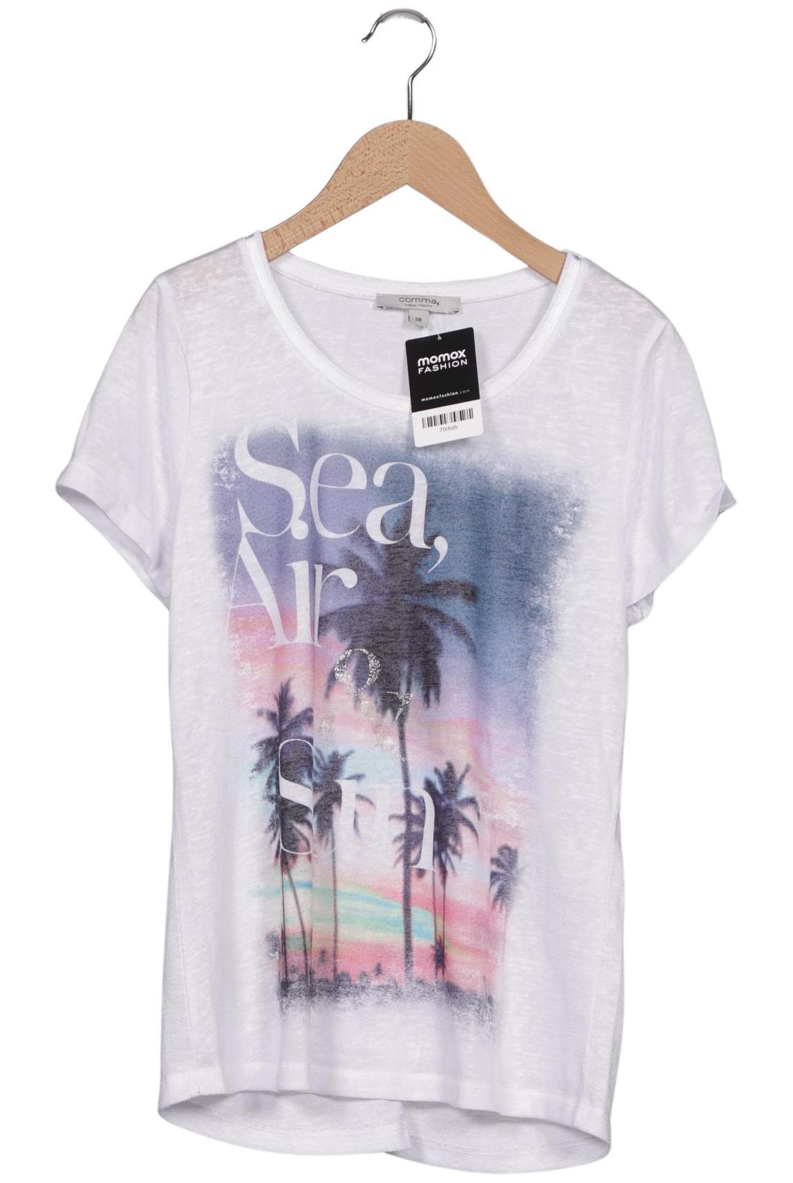 

Comma Damen T-Shirt, weiß, Gr. 38