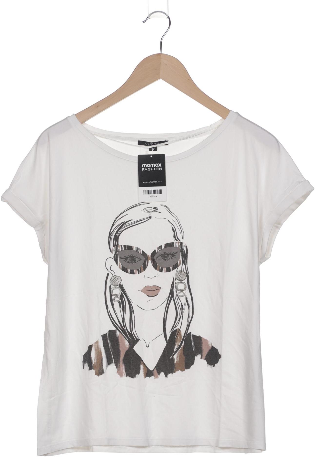 

Comma Damen T-Shirt, weiß, Gr. 42