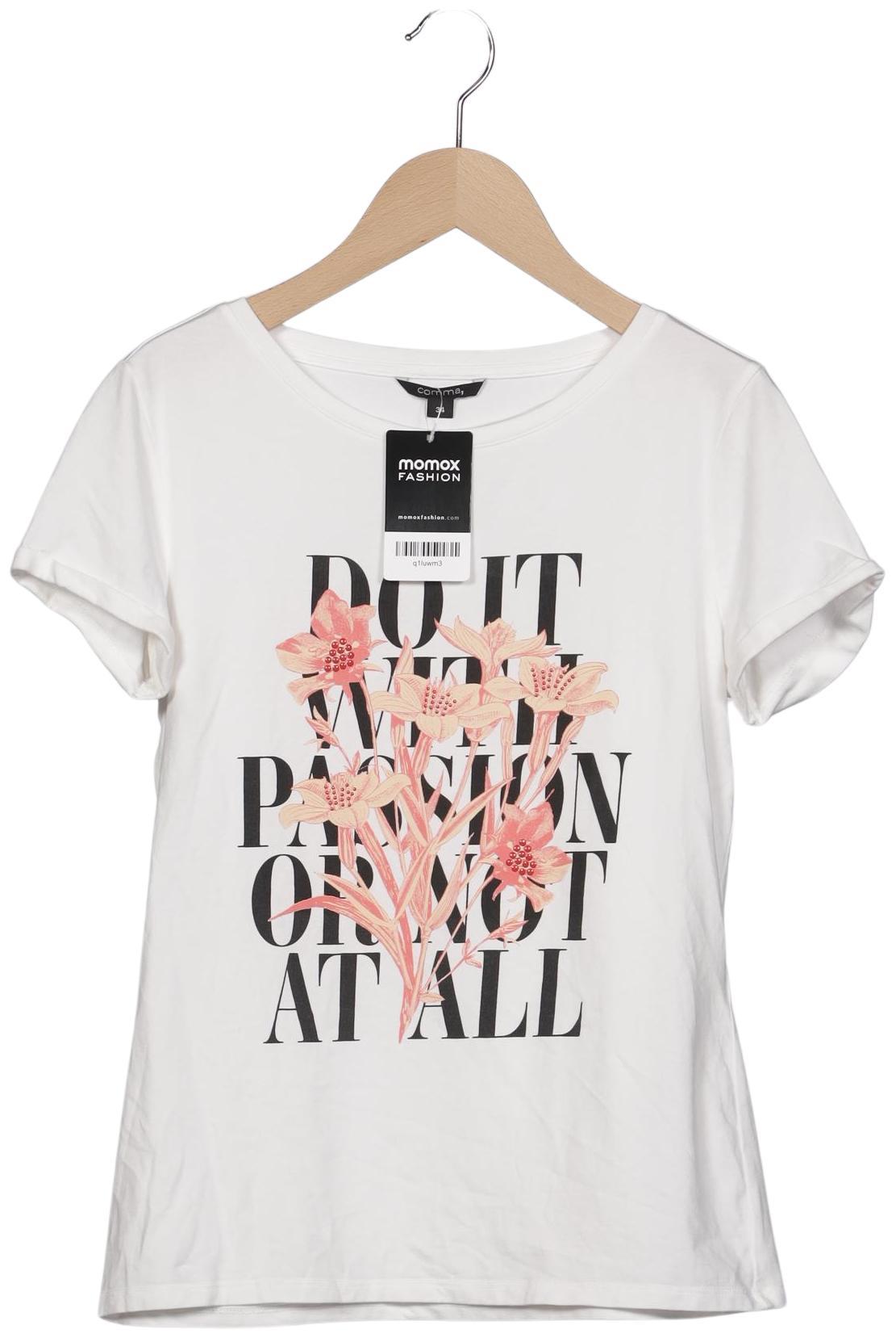 

Comma Damen T-Shirt, weiß, Gr. 34