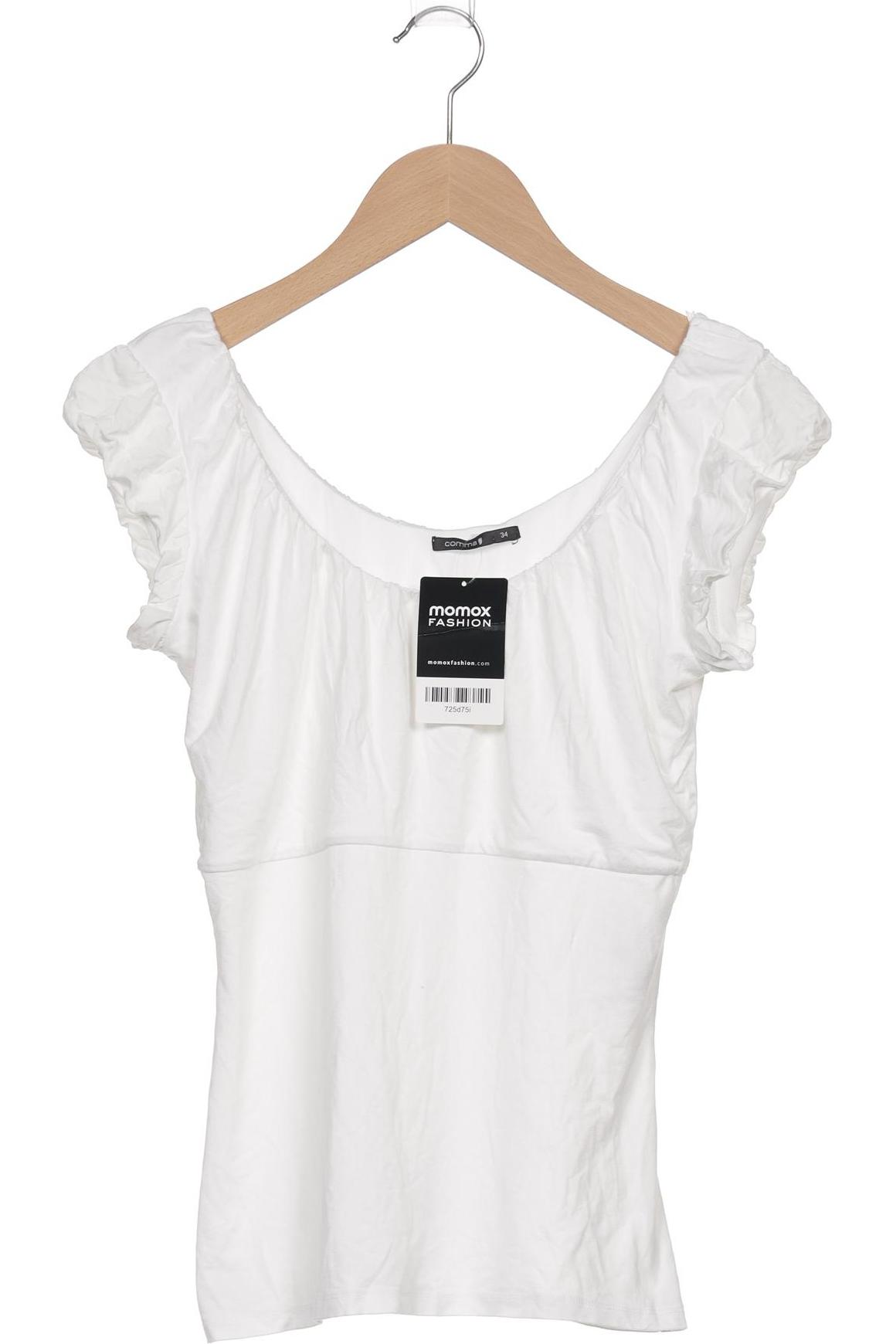 

Comma Damen T-Shirt, weiß, Gr. 34