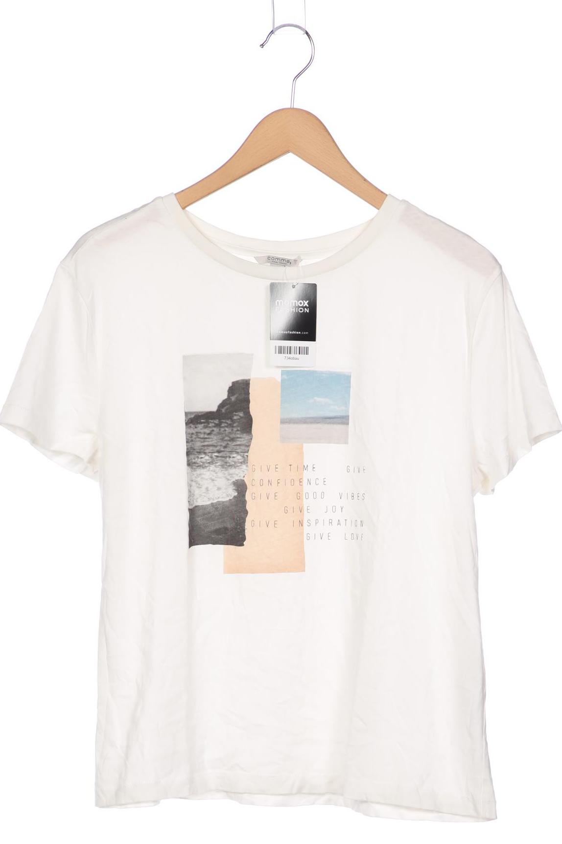 

Comma Damen T-Shirt, cremeweiß, Gr. 40