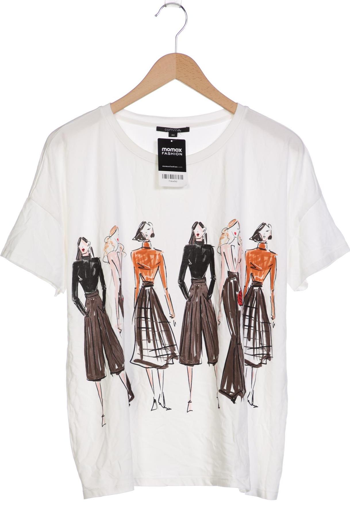 

Comma Damen T-Shirt, weiß, Gr. 44
