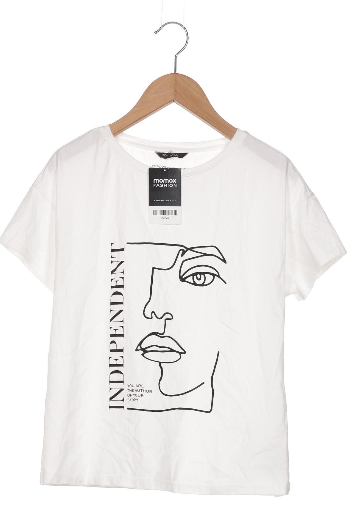 

Comma Damen T-Shirt, weiß, Gr. 34