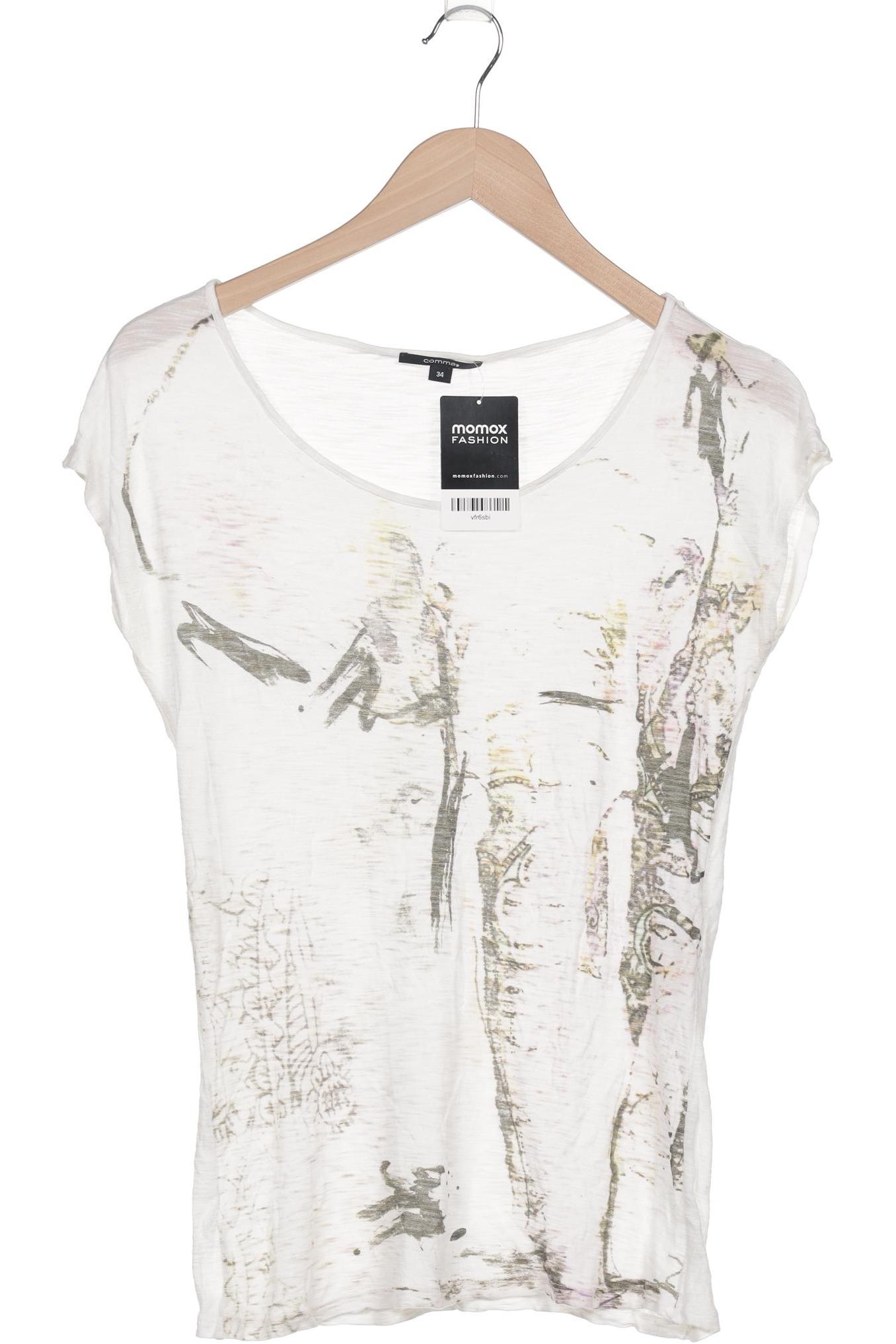 

Comma Damen T-Shirt, weiß, Gr. 34