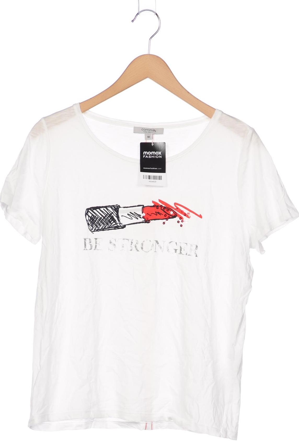 

Comma Damen T-Shirt, weiß, Gr. 42