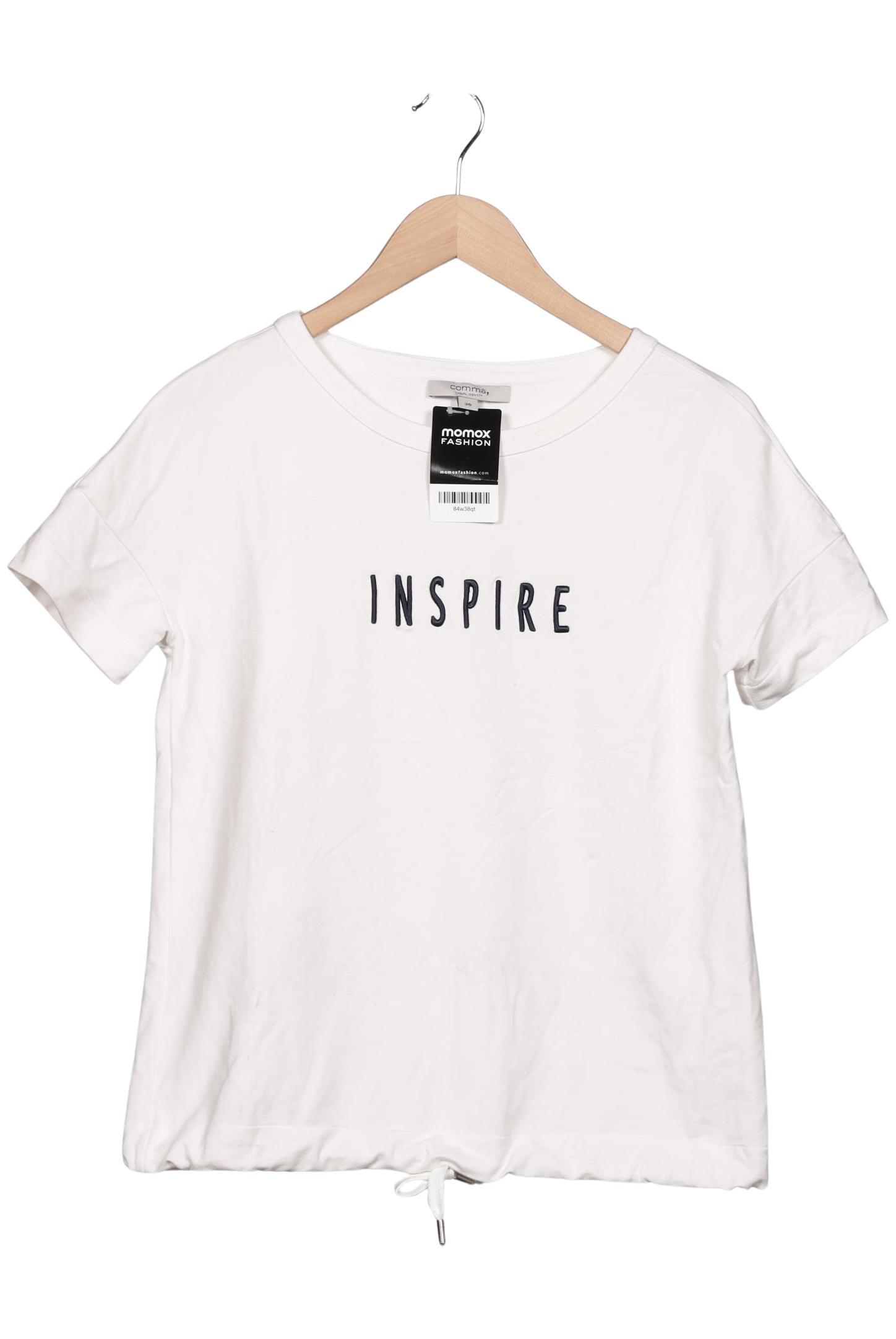 

Comma Damen T-Shirt, weiß, Gr. 36