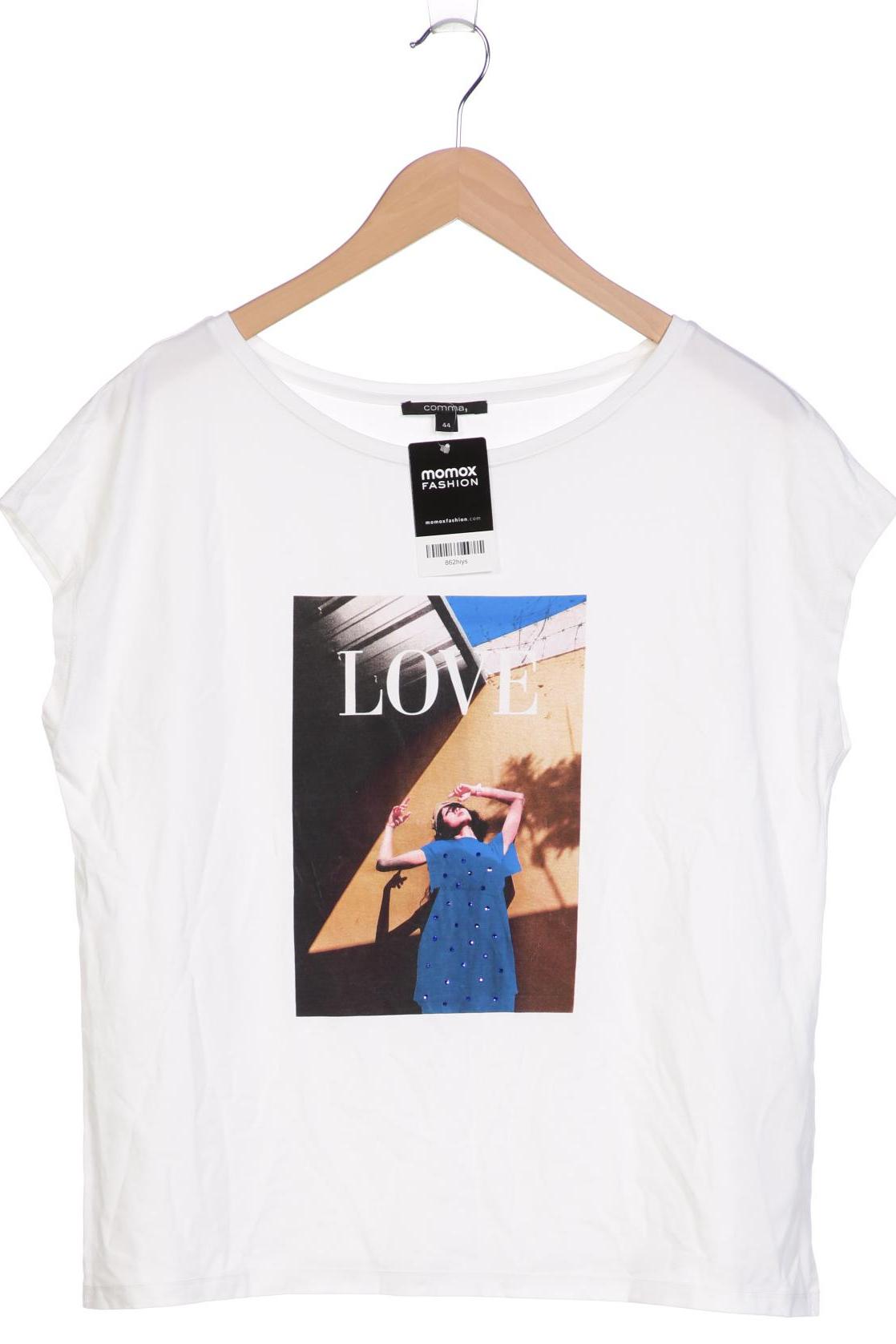 

Comma Damen T-Shirt, weiß, Gr. 44