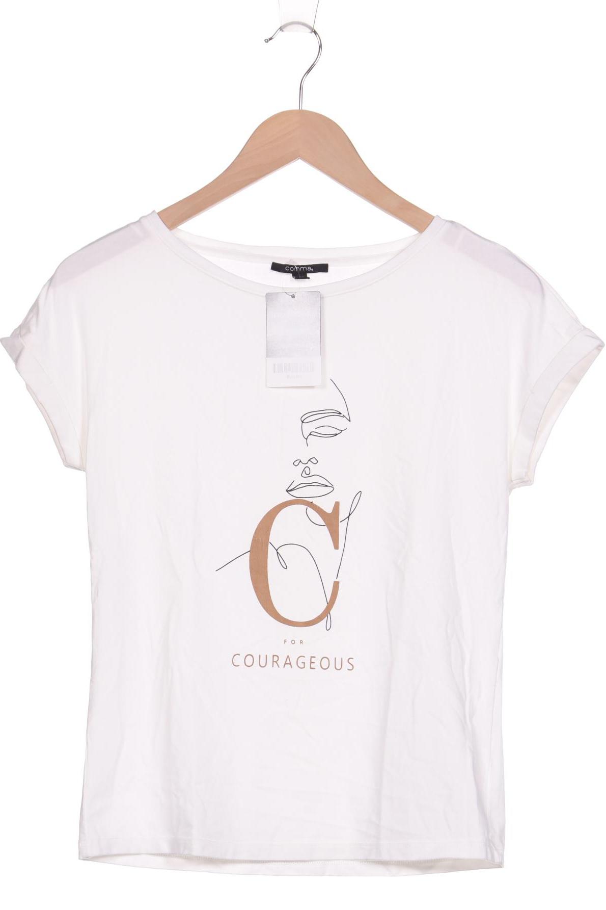 

Comma Damen T-Shirt, weiß, Gr. 32