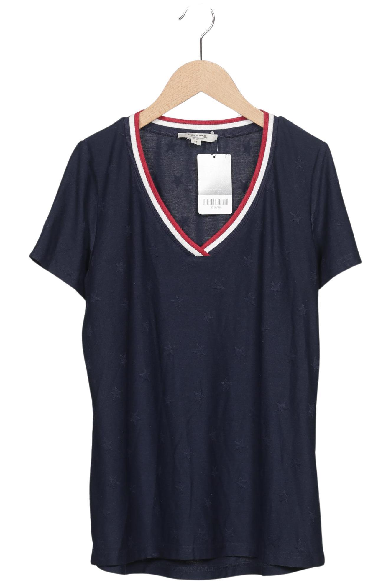 

Comma Damen T-Shirt, marineblau, Gr. 38