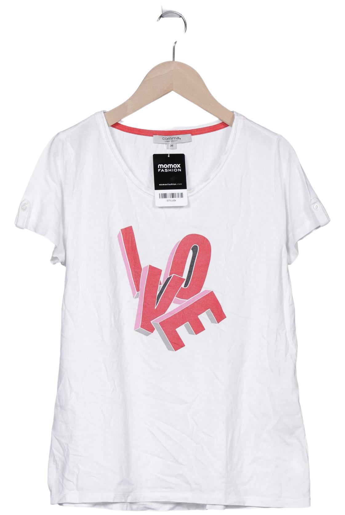 

Comma Damen T-Shirt, weiß, Gr. 36