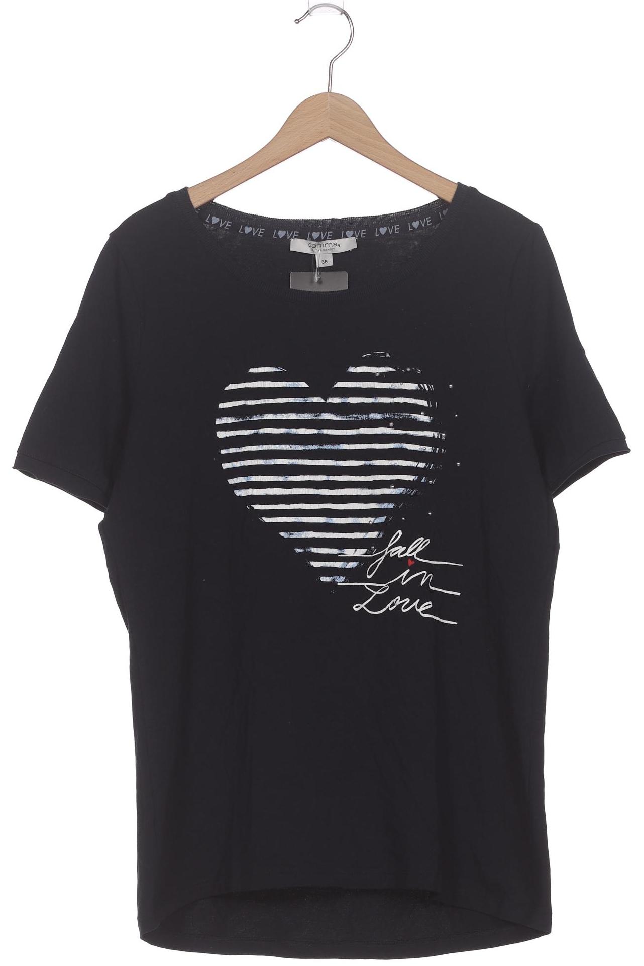 

Comma Damen T-Shirt, schwarz, Gr. 36