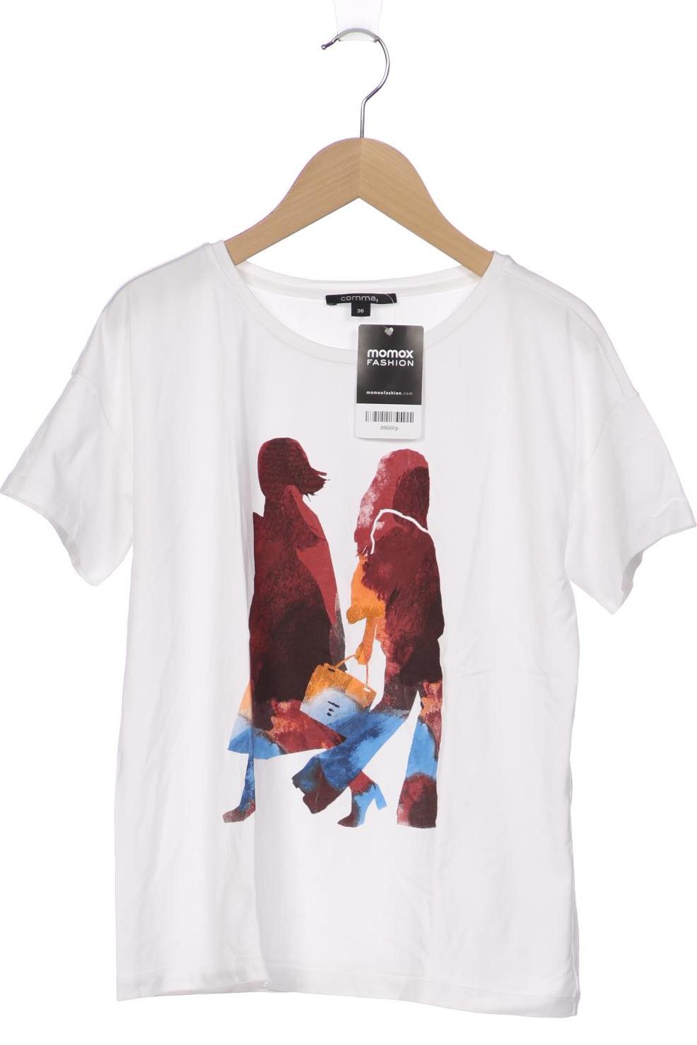 

Comma Damen T-Shirt, weiß, Gr. 36