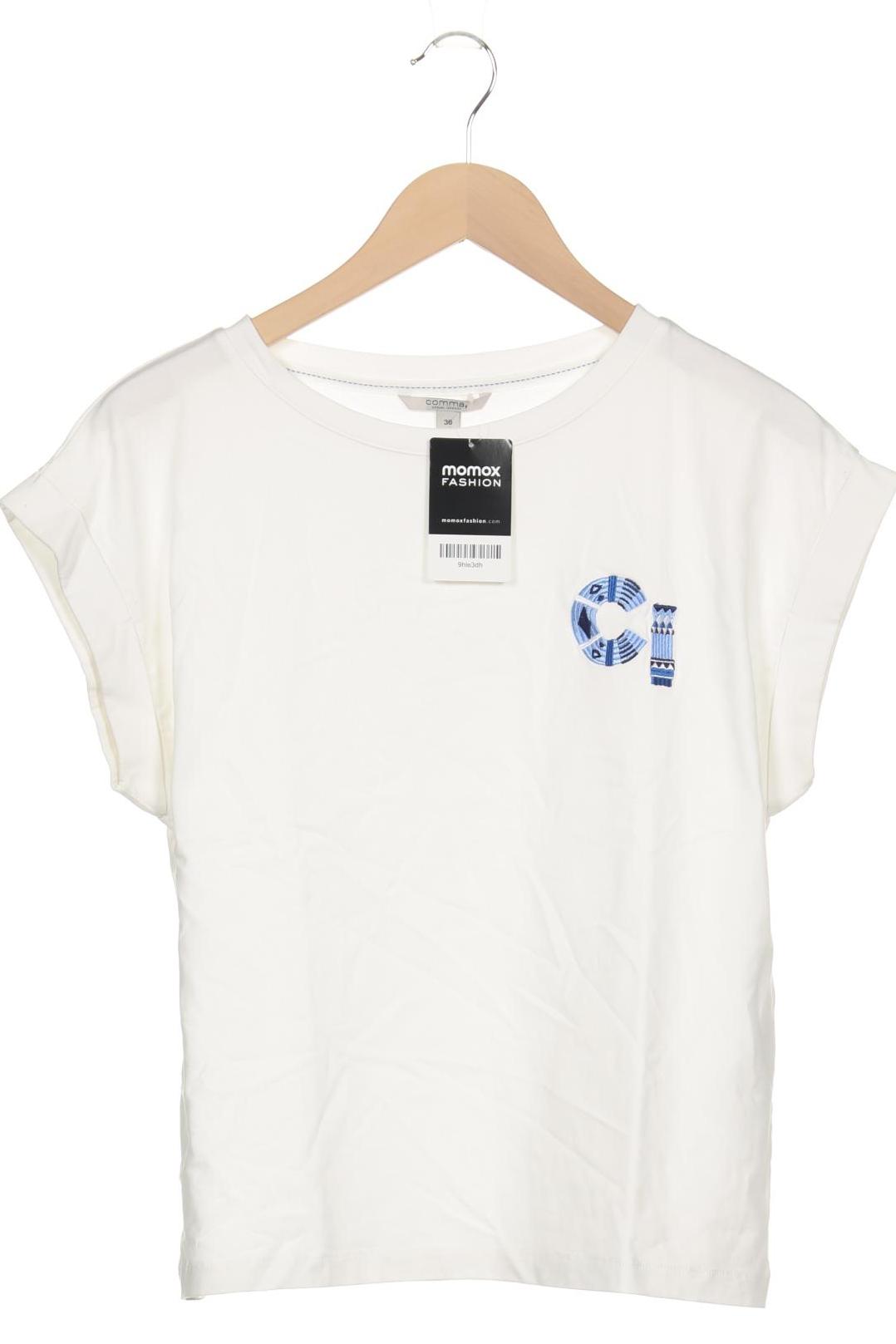 

Comma Damen T-Shirt, weiß, Gr. 36