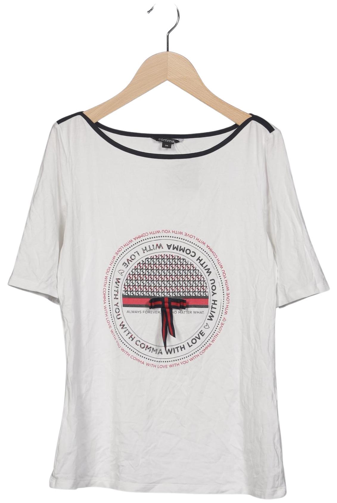 

Comma Damen T-Shirt, weiß, Gr. 36