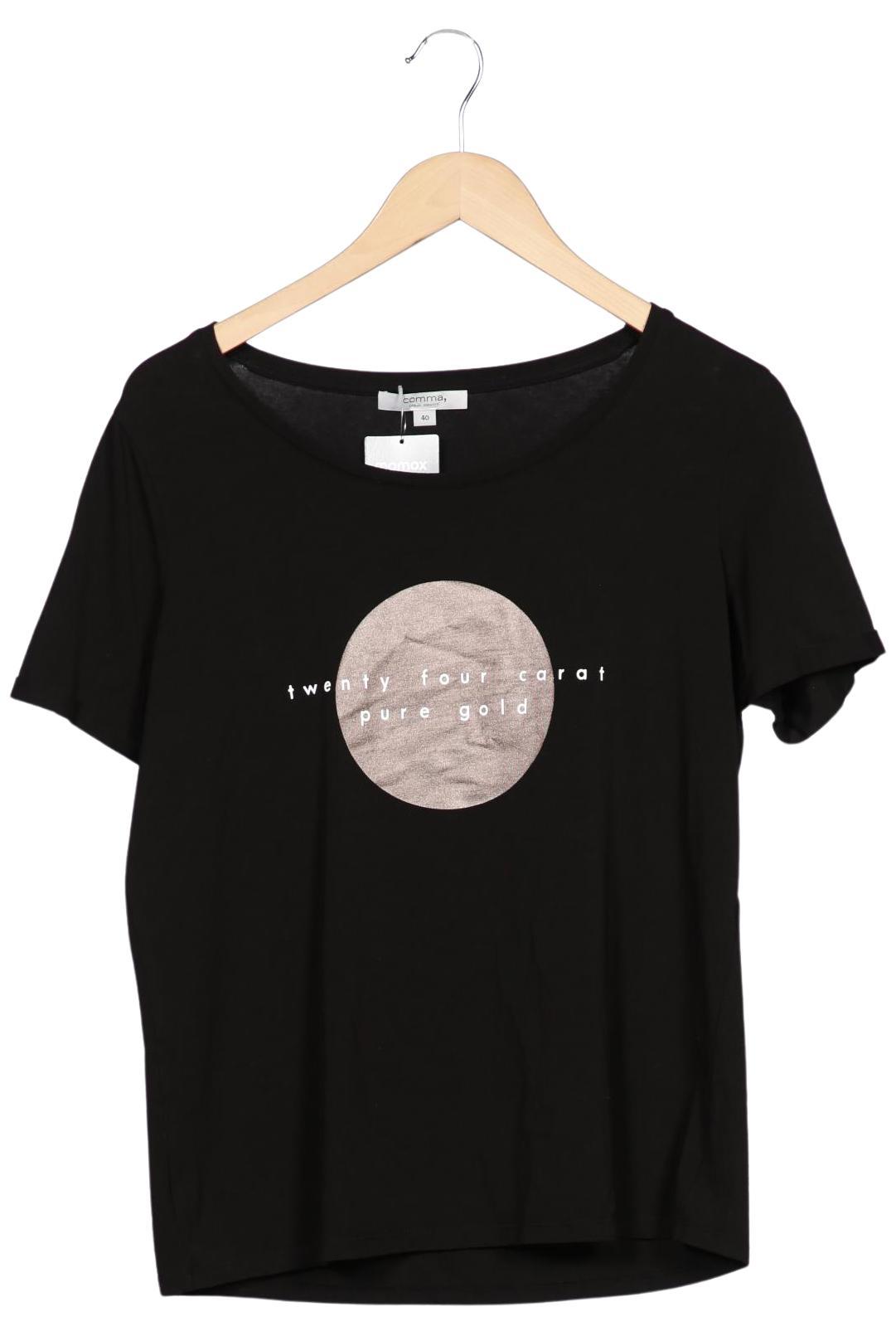 

Comma Damen T-Shirt, schwarz, Gr. 40