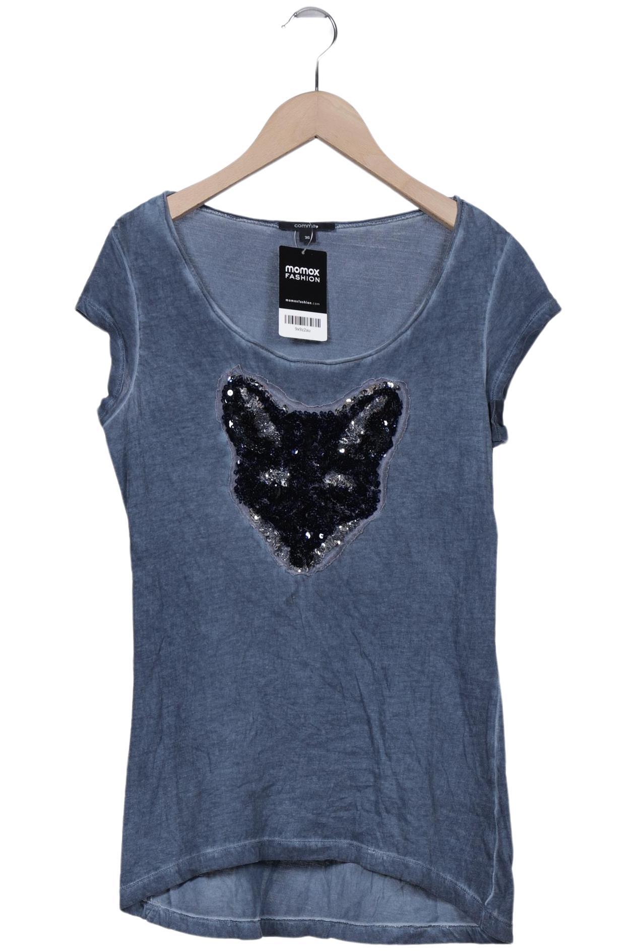 

Comma Damen T-Shirt, blau, Gr. 36