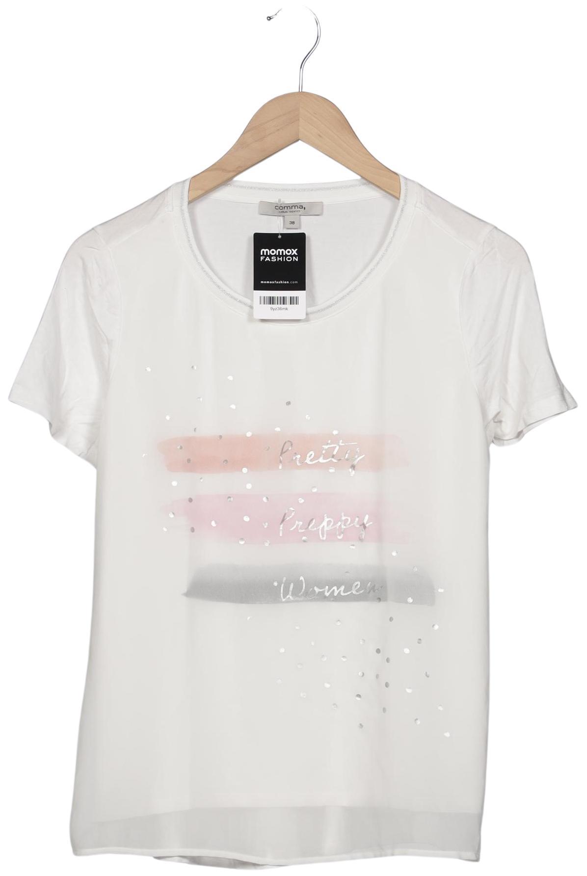 

Comma Damen T-Shirt, weiß, Gr. 38