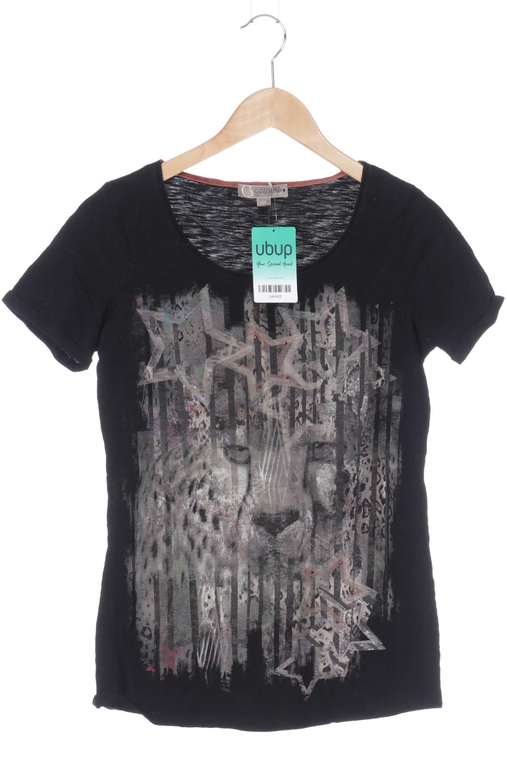 

Comma Damen T-Shirt, schwarz, Gr. 34