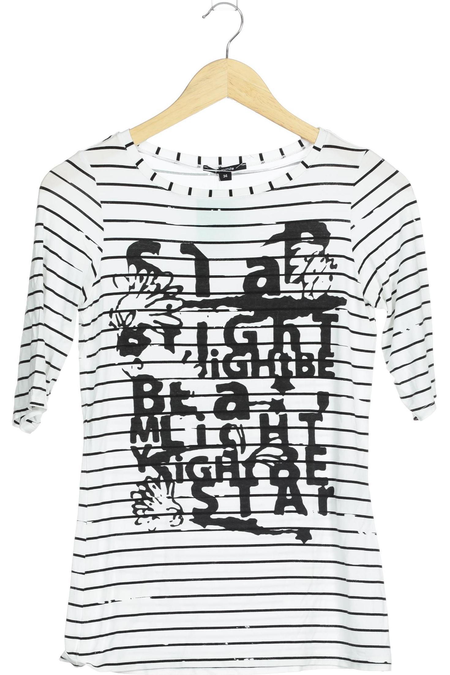 

Comma Damen T-Shirt, weiß, Gr. 34