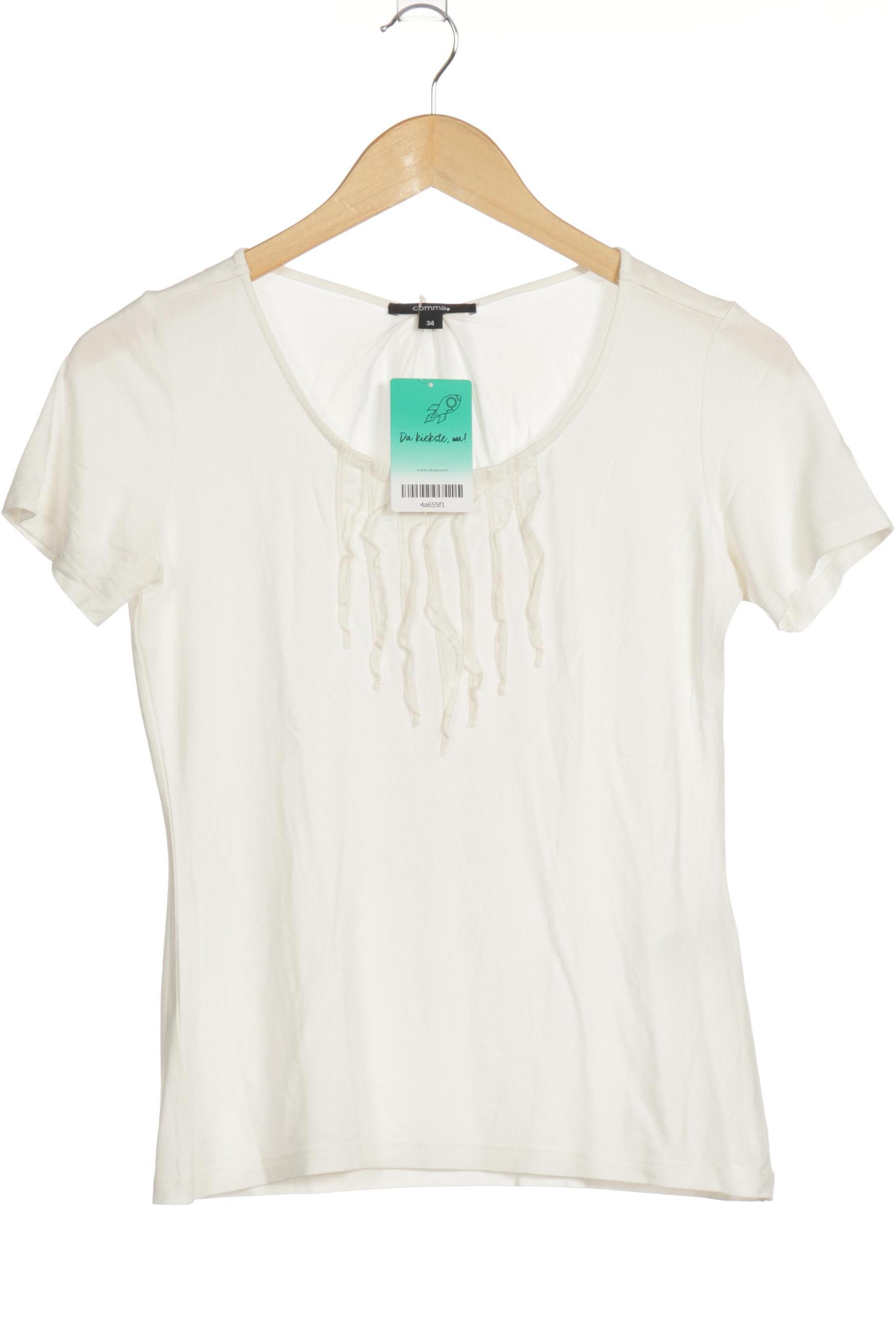 

Comma Damen T-Shirt, weiß, Gr. 34