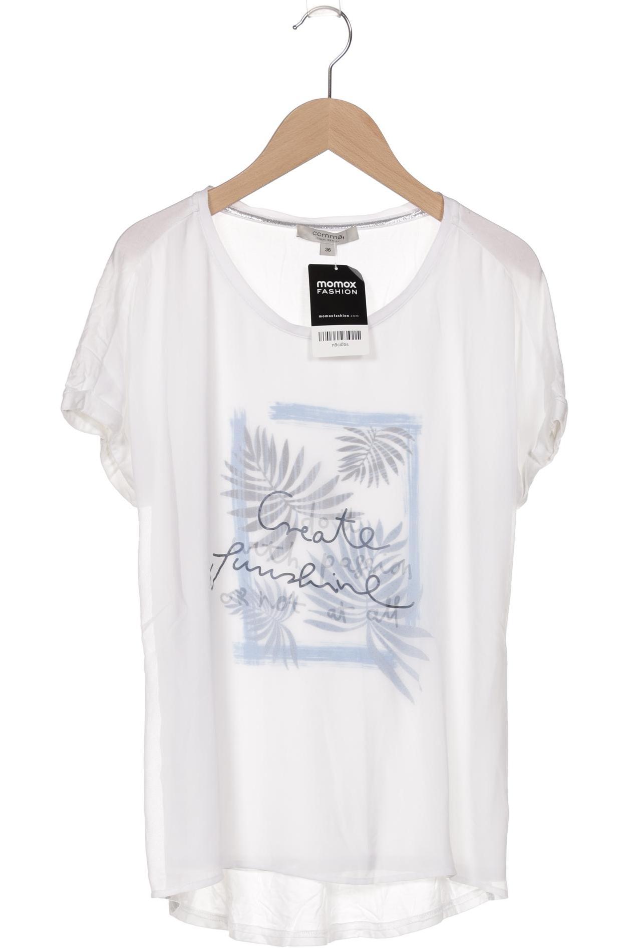 

Comma Damen T-Shirt, weiß, Gr. 36
