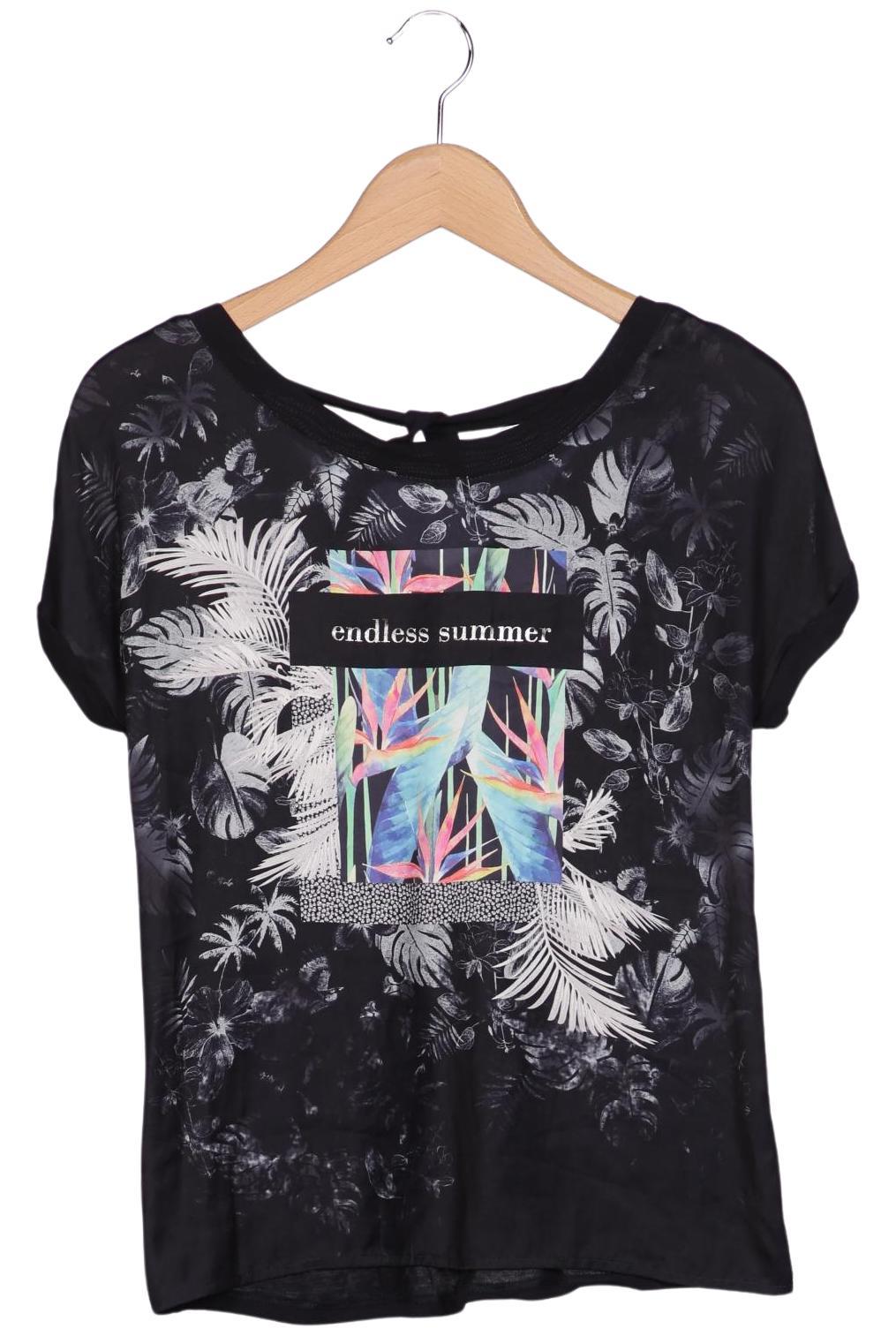 

Comma Damen T-Shirt, schwarz, Gr. 34