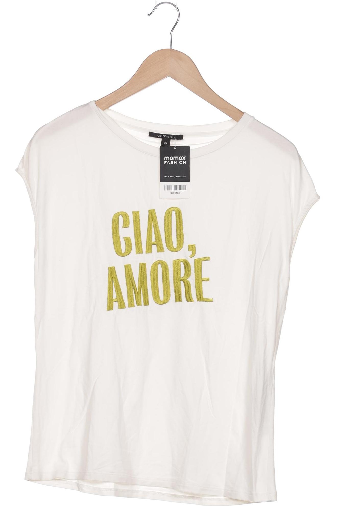 

Comma Damen T-Shirt, weiß, Gr. 38