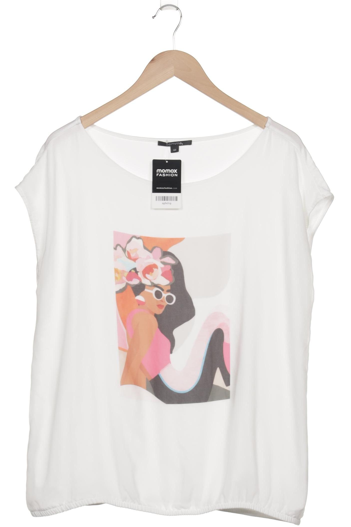 

Comma Damen T-Shirt, weiß, Gr. 44