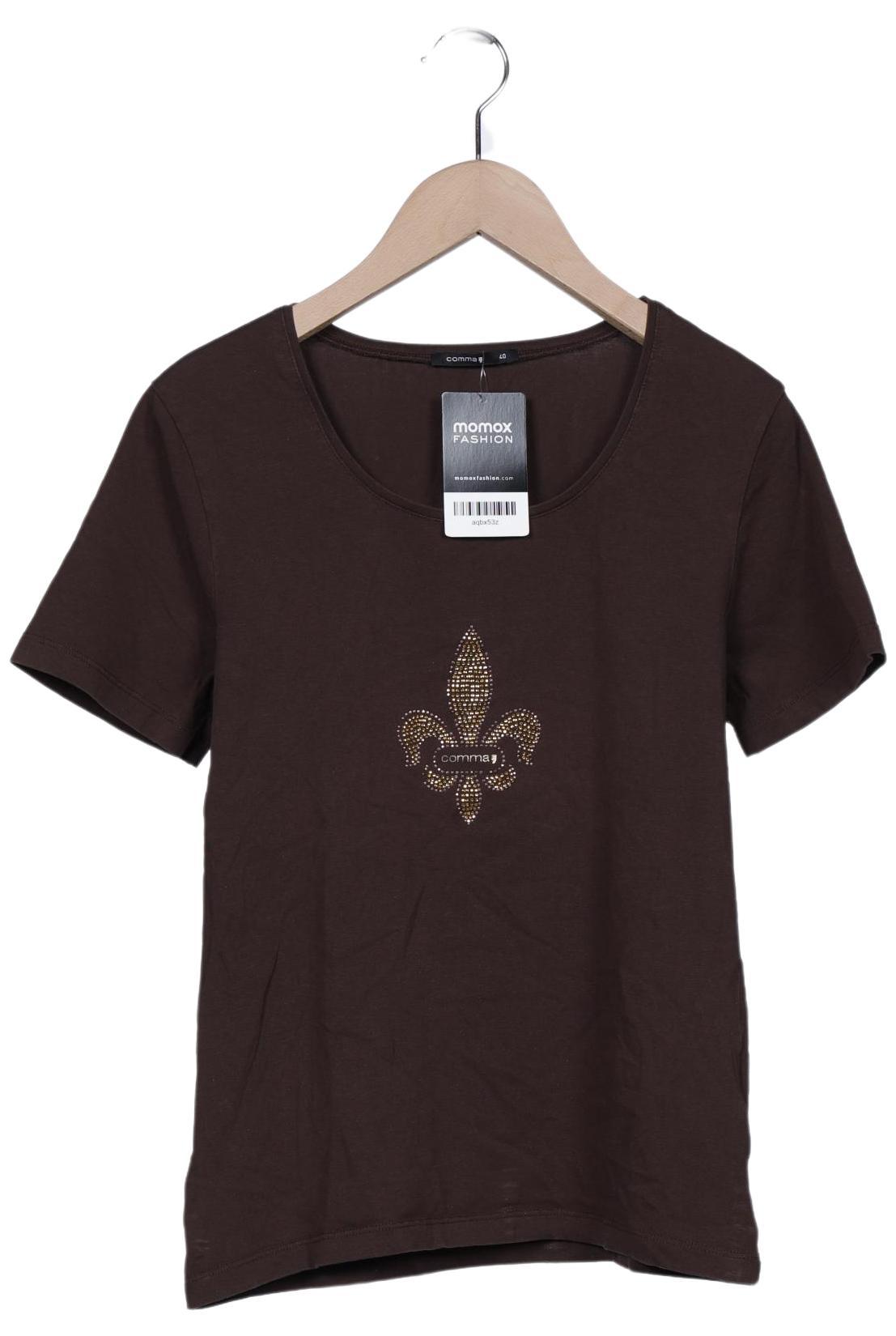 

Comma Damen T-Shirt, braun, Gr. 40
