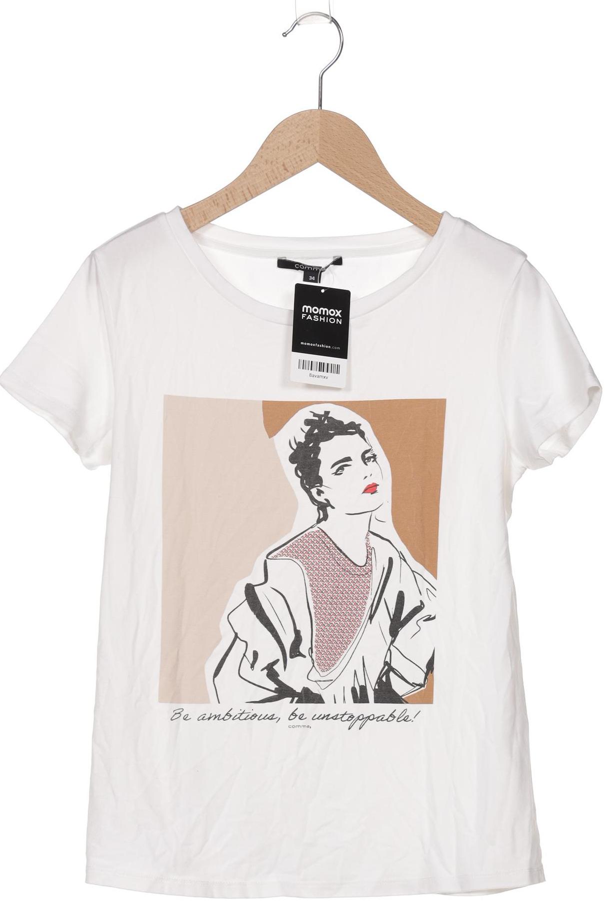 

Comma Damen T-Shirt, weiß, Gr. 34