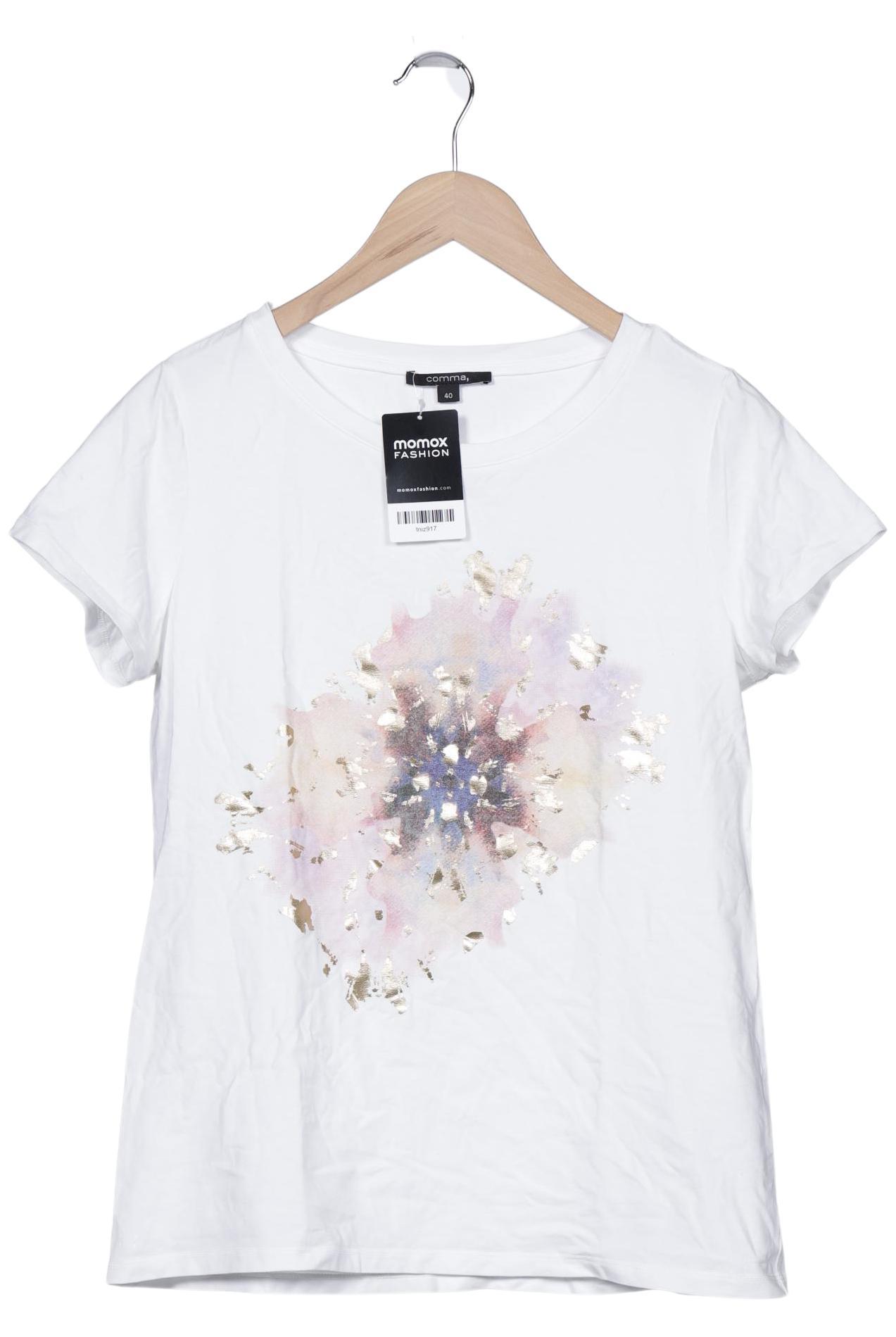 

Comma Damen T-Shirt, weiß, Gr. 40