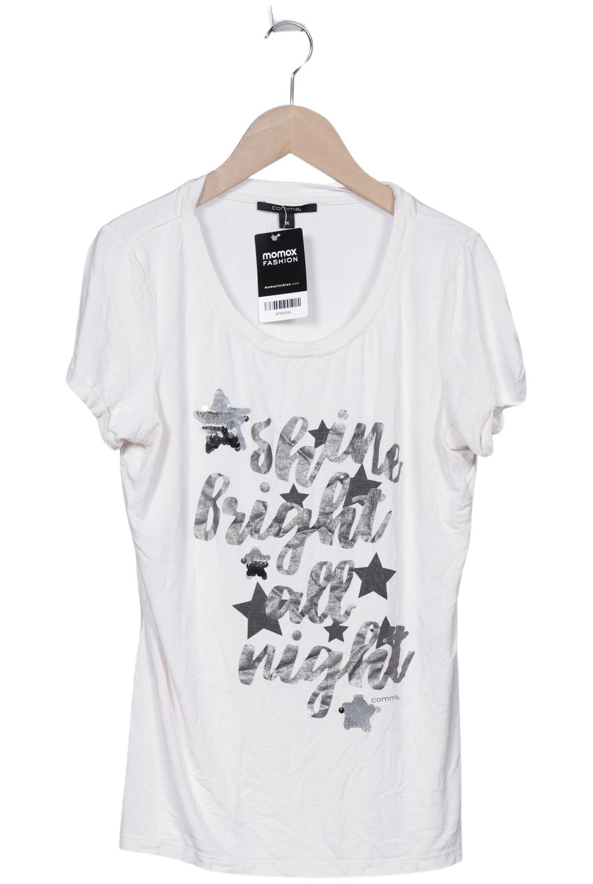 

Comma Damen T-Shirt, cremeweiß, Gr. 36