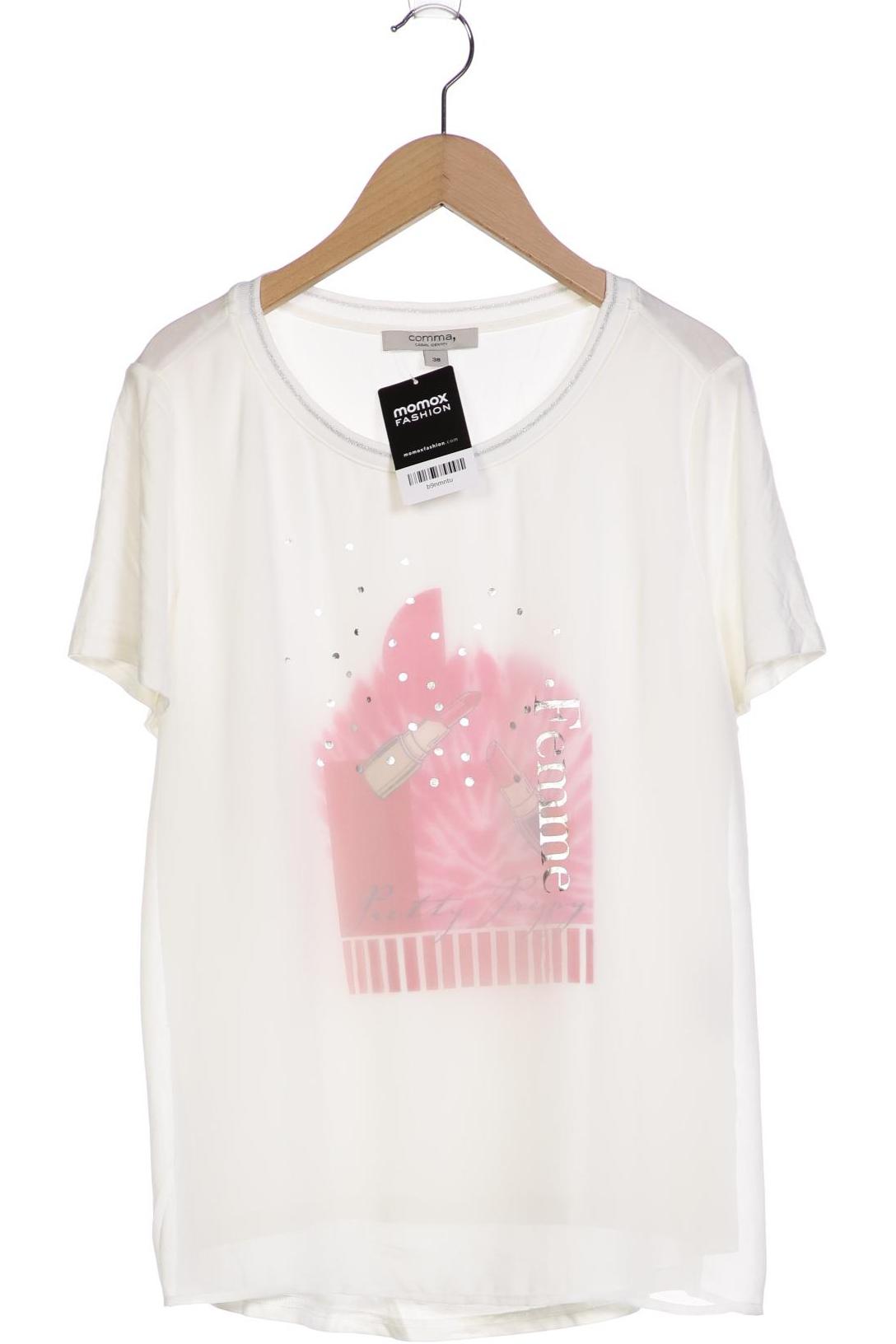 

Comma Damen T-Shirt, weiß, Gr. 38