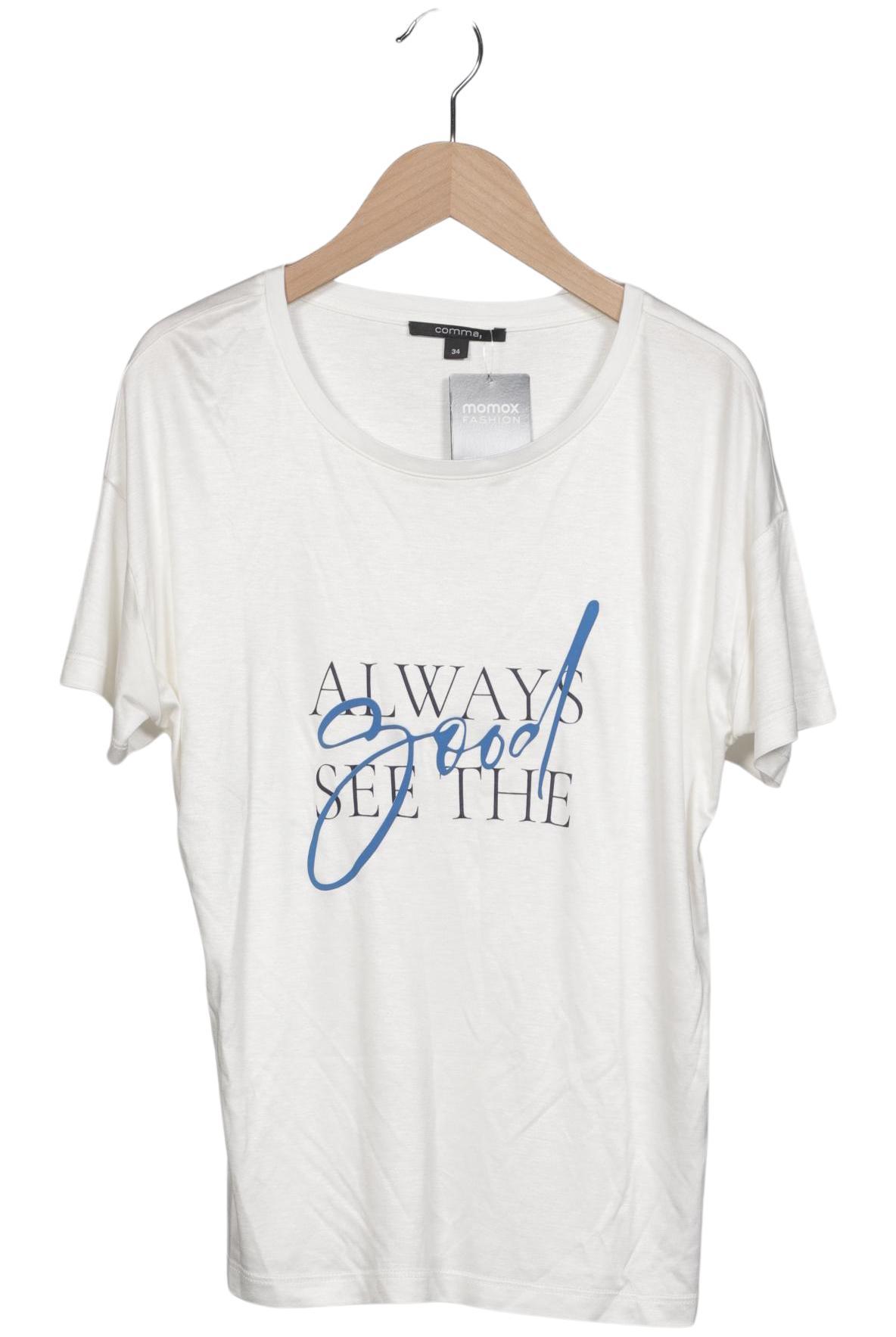 

Comma Damen T-Shirt, weiß, Gr. 34