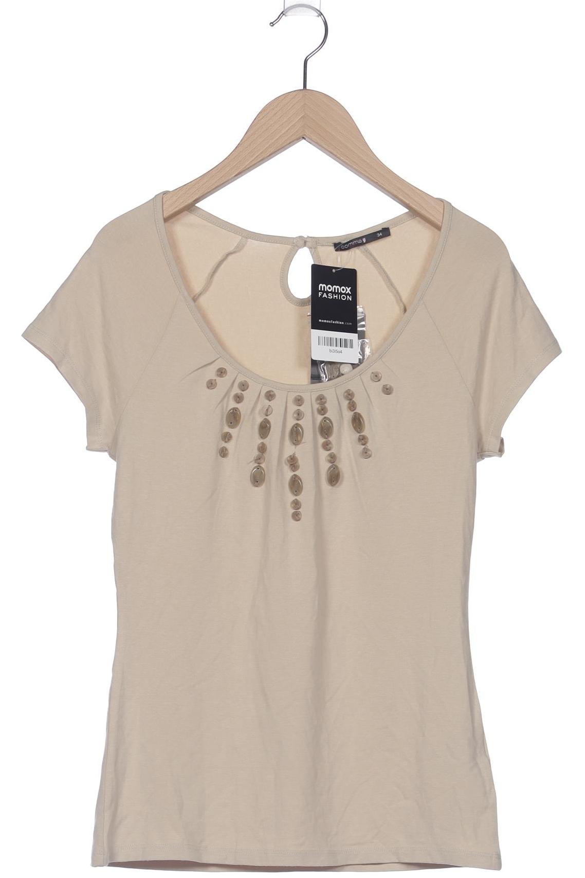 

Comma Damen T-Shirt, cremeweiß, Gr. 34
