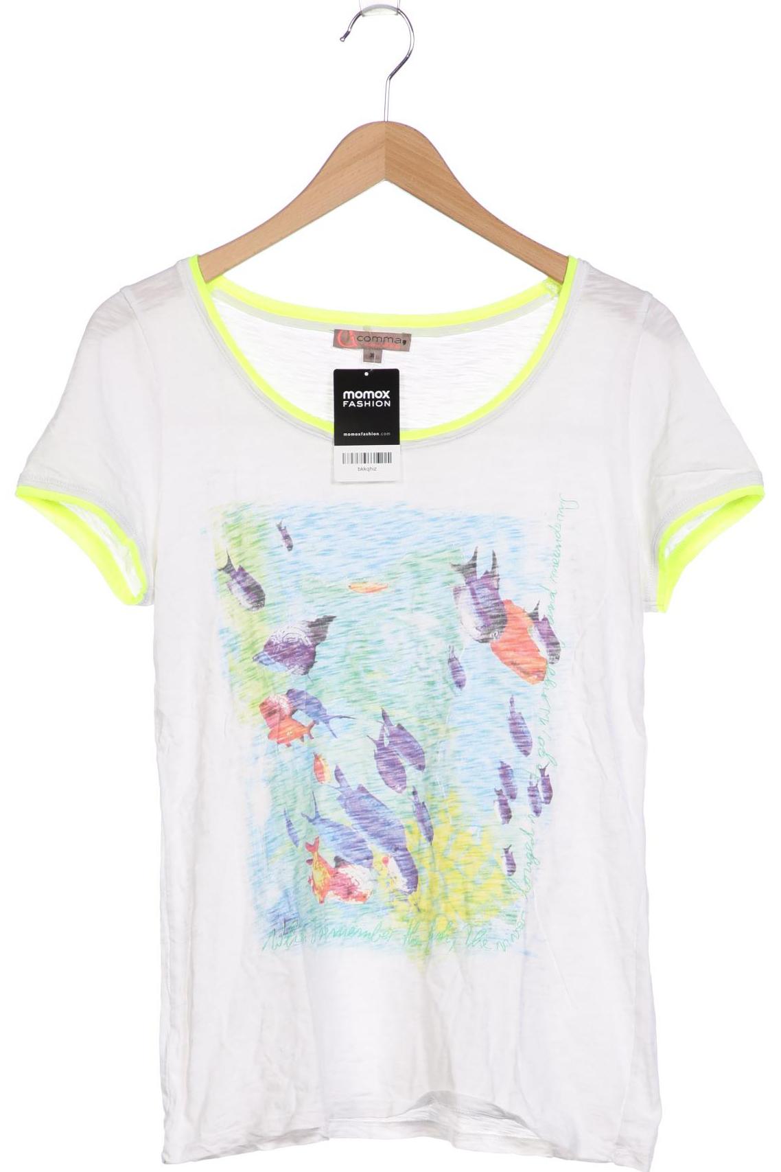 

Comma Damen T-Shirt, weiß, Gr. 38