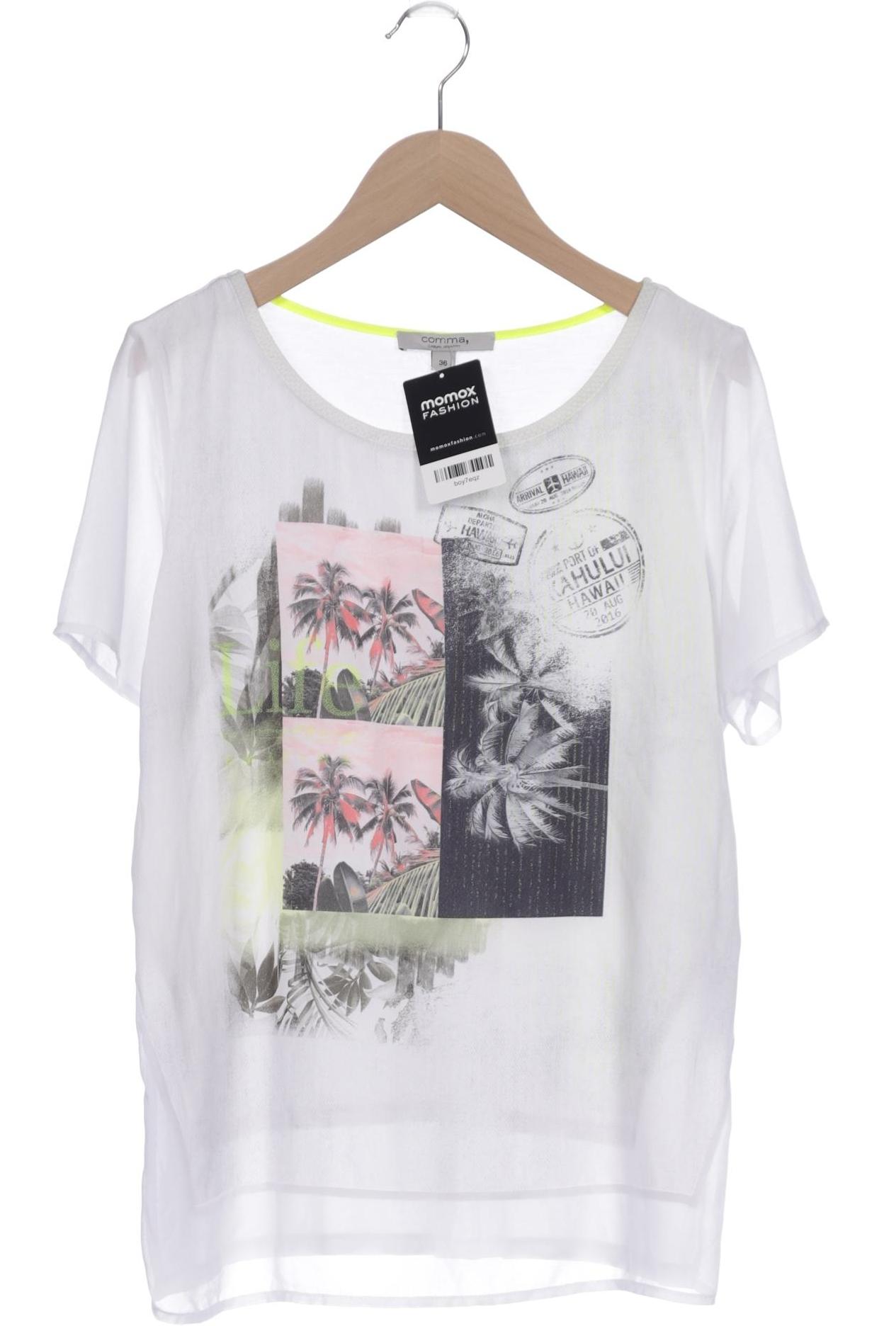 

Comma Damen T-Shirt, weiß, Gr. 36