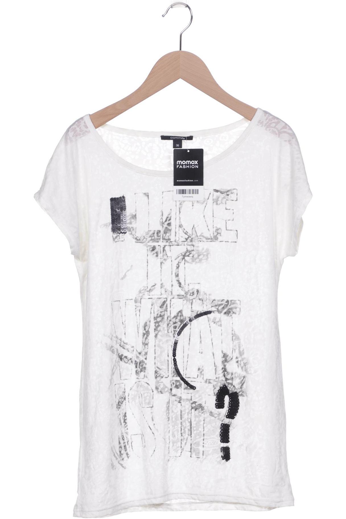 

Comma Damen T-Shirt, cremeweiß
