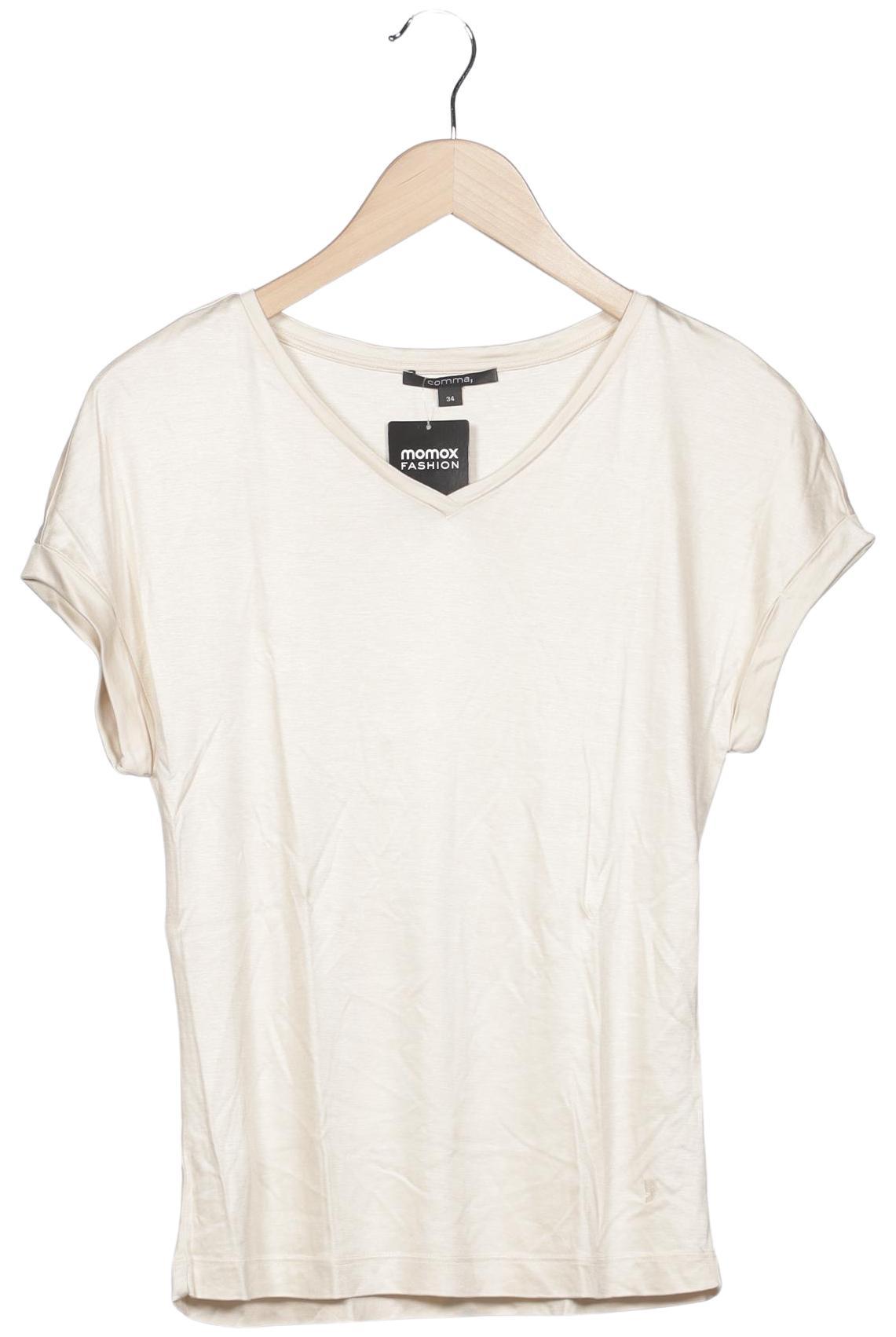 

Comma Damen T-Shirt, cremeweiß, Gr. 34
