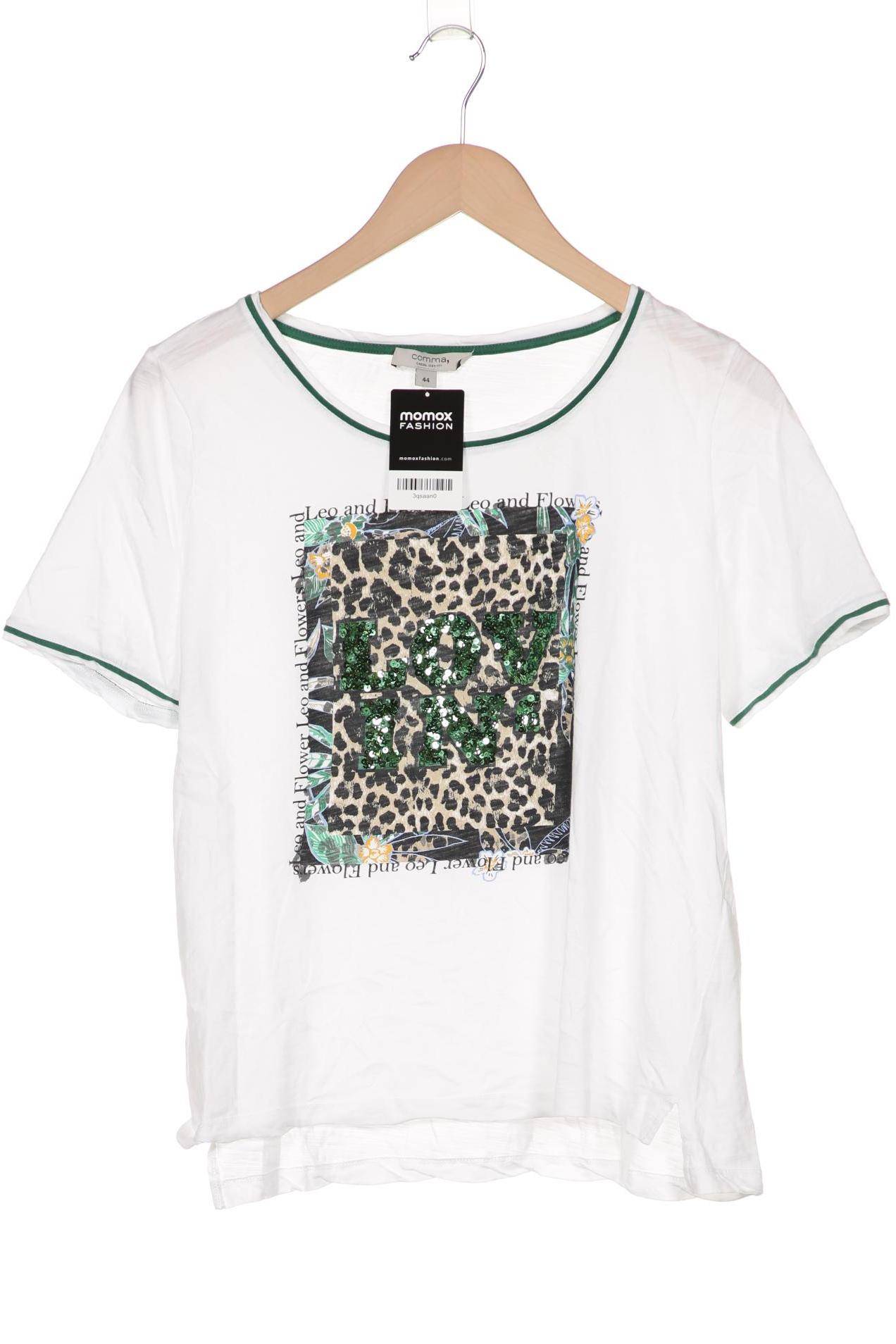 

Comma Damen T-Shirt, weiß, Gr. 44