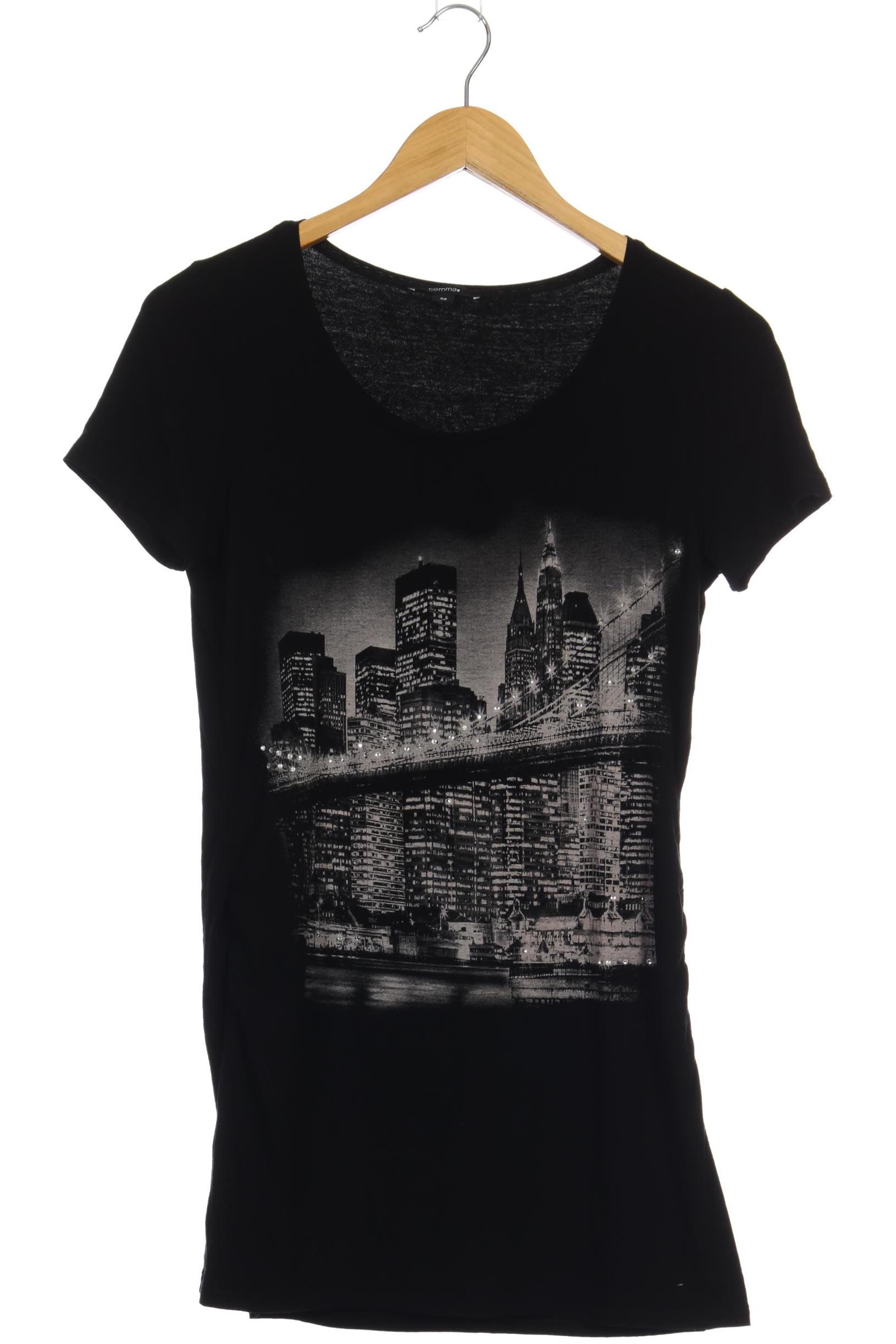 

Comma Damen T-Shirt, schwarz, Gr. 38