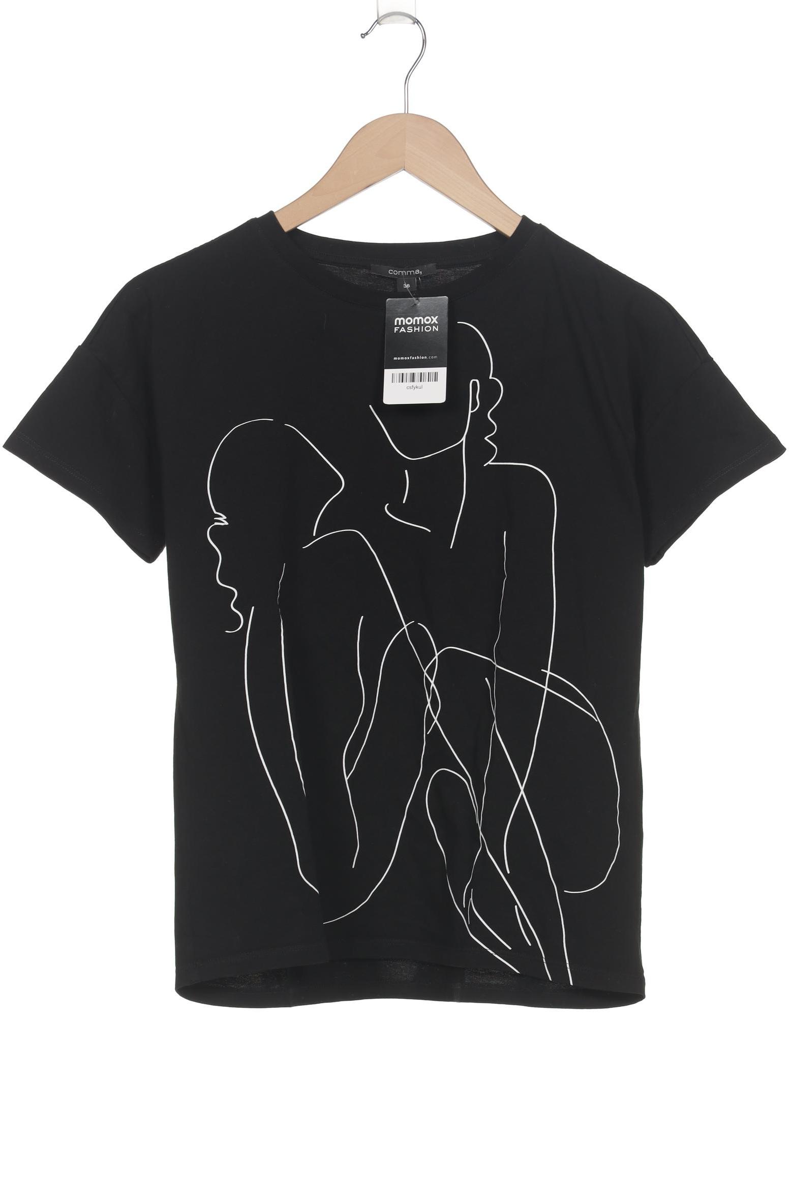 

Comma Damen T-Shirt, schwarz, Gr. 36