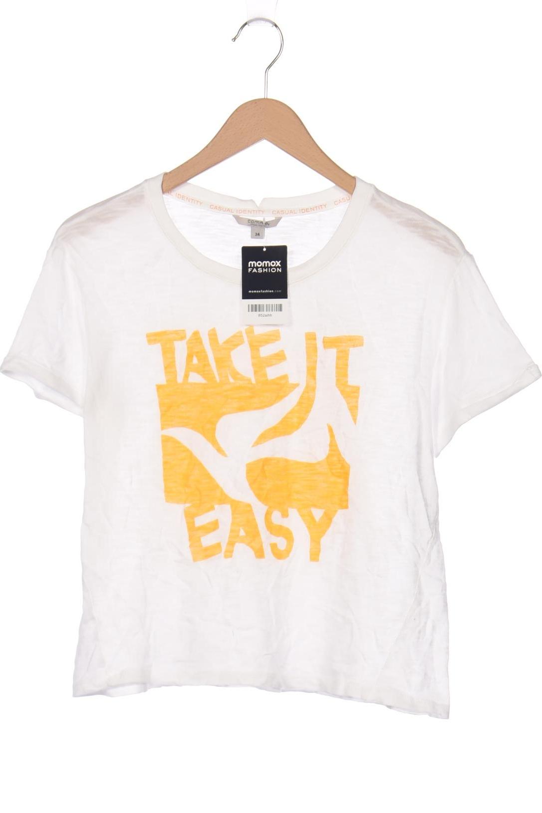 

Comma Damen T-Shirt, weiß, Gr. 34