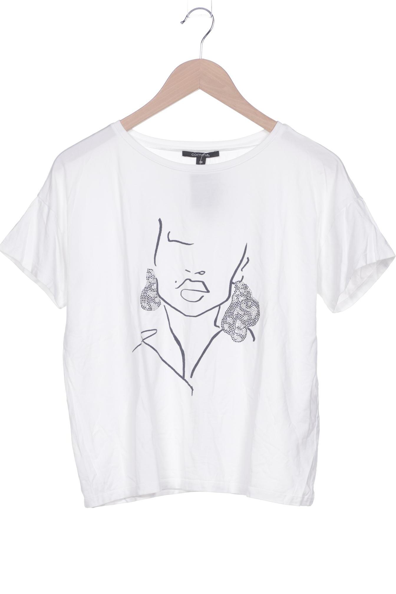 

Comma Damen T-Shirt, weiß, Gr. 38