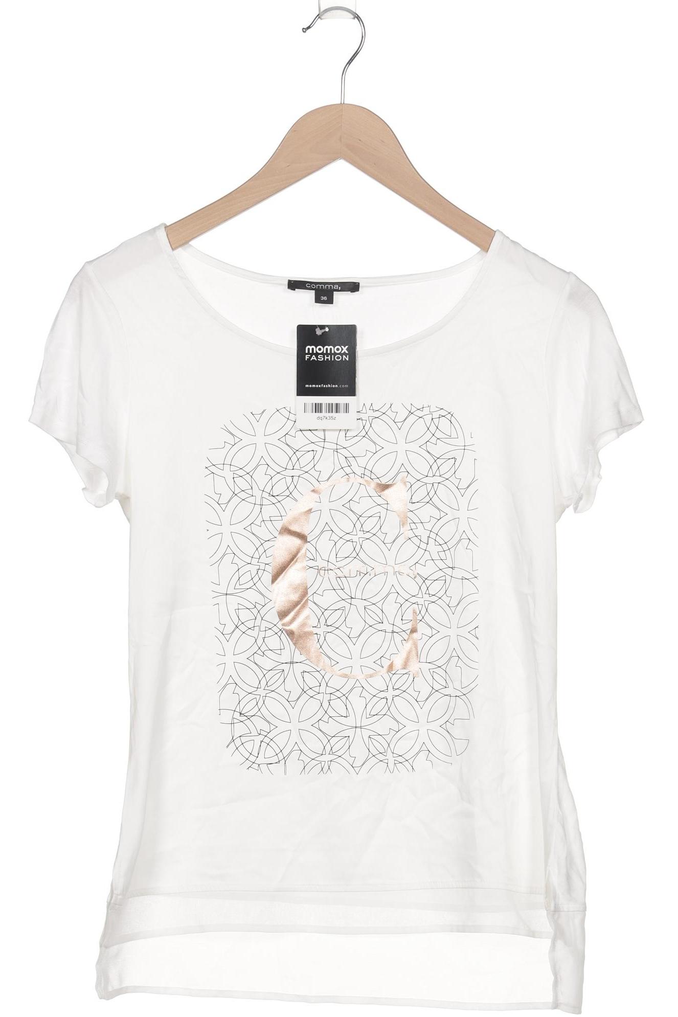 

Comma Damen T-Shirt, weiß, Gr. 36